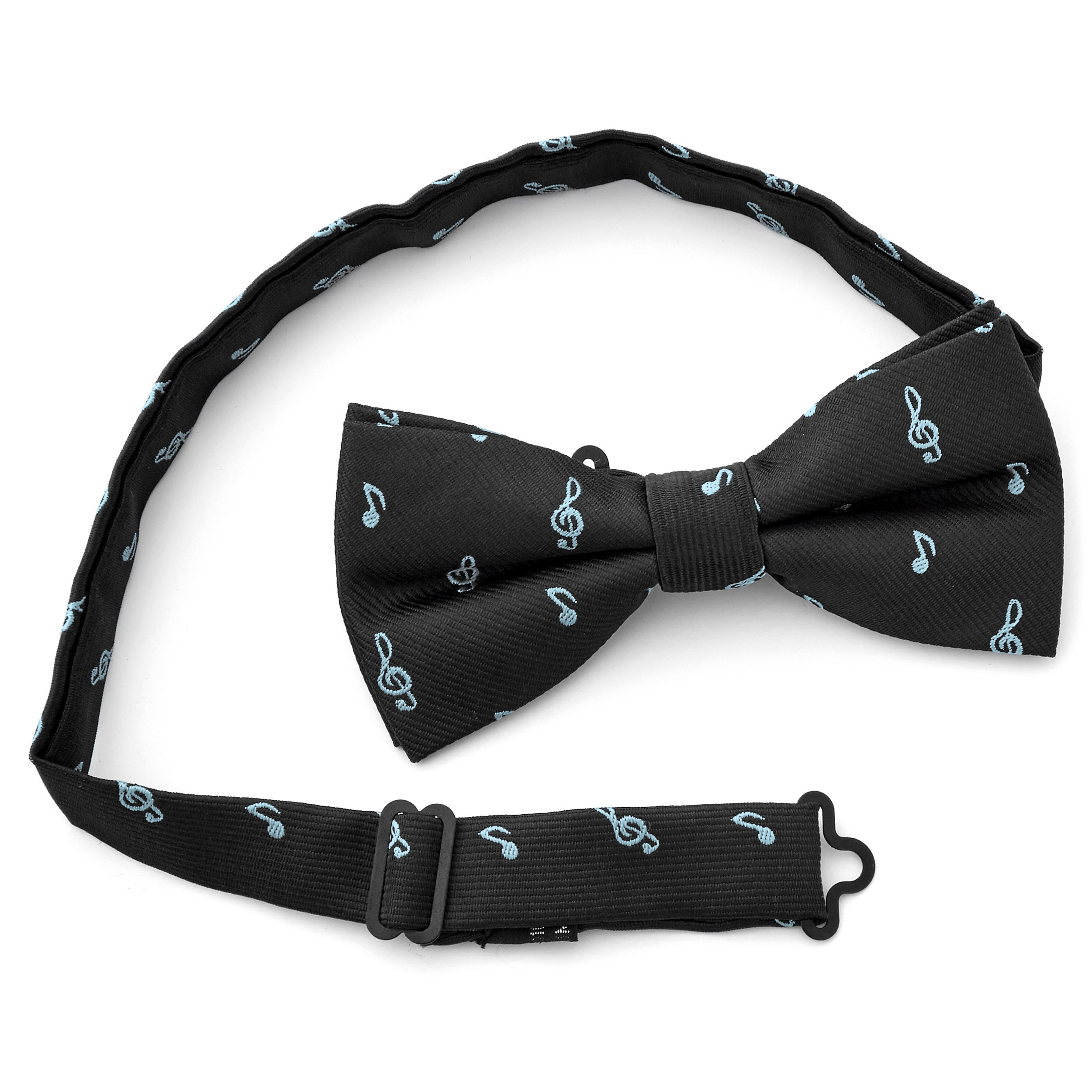 Black Musical Clip-On Pre-Tied Bow Tie - 2