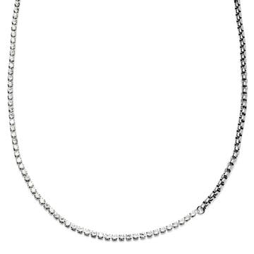 Amager | 5 mm Silver-Tone Stainless Steel & Zirconia Box Chain Necklace