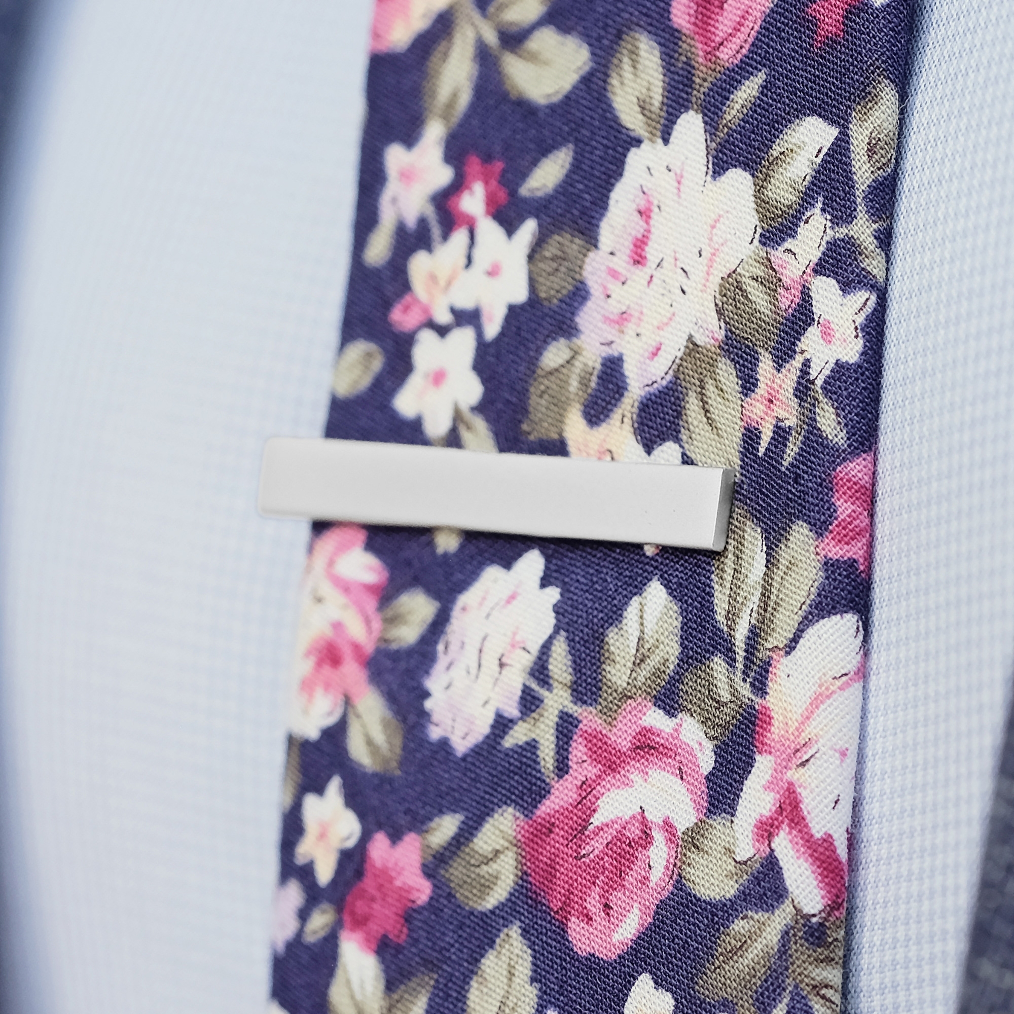 Pasador de corbata corto blanco - 5