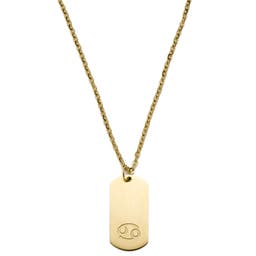 Cancer Zodiac Gold-Tone Steel Necklace