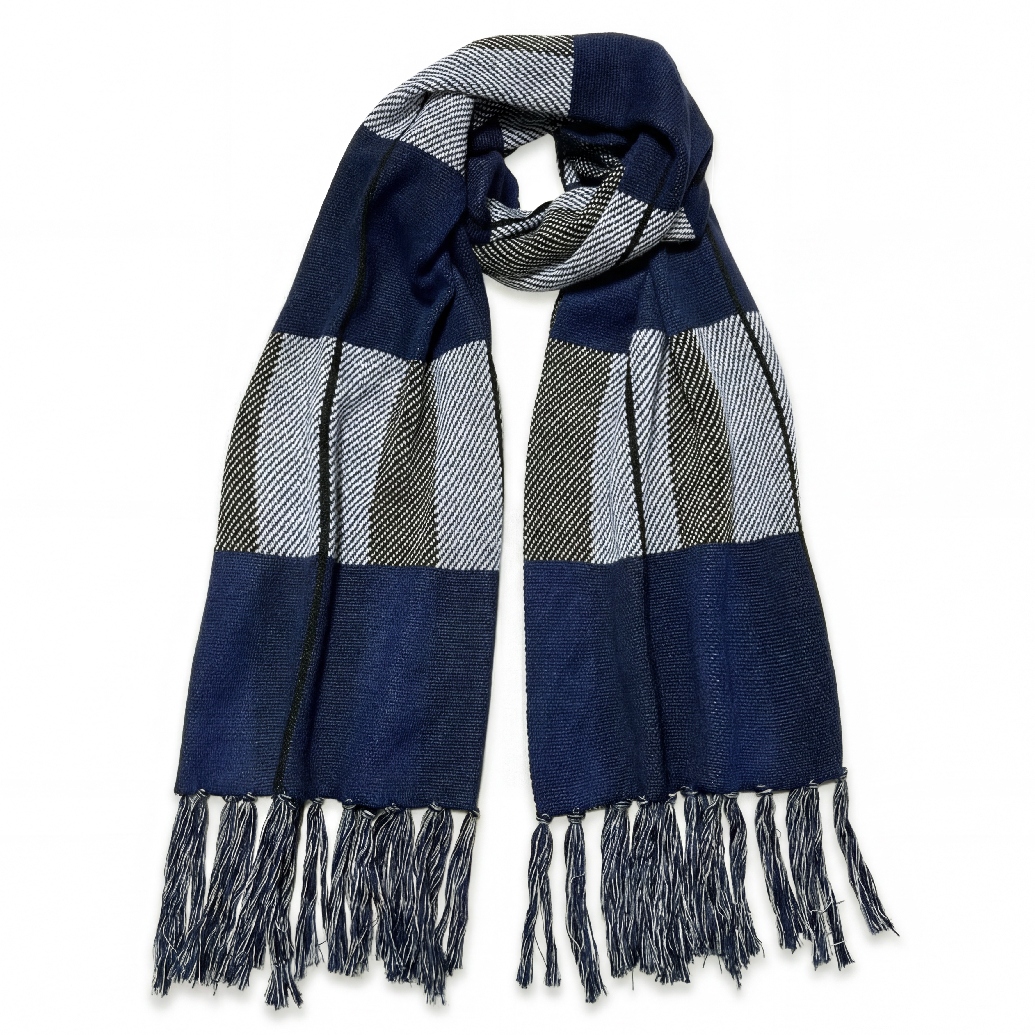 Hiems | Blue and White Plaid Scarf