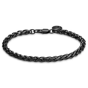 Essentials | 1/5" (5 mm) Gunmetal Black Wheat Chain Bracelet Essentials | 1/5" (5 mm) Gunmetal Black Wheat Chain Bracelet