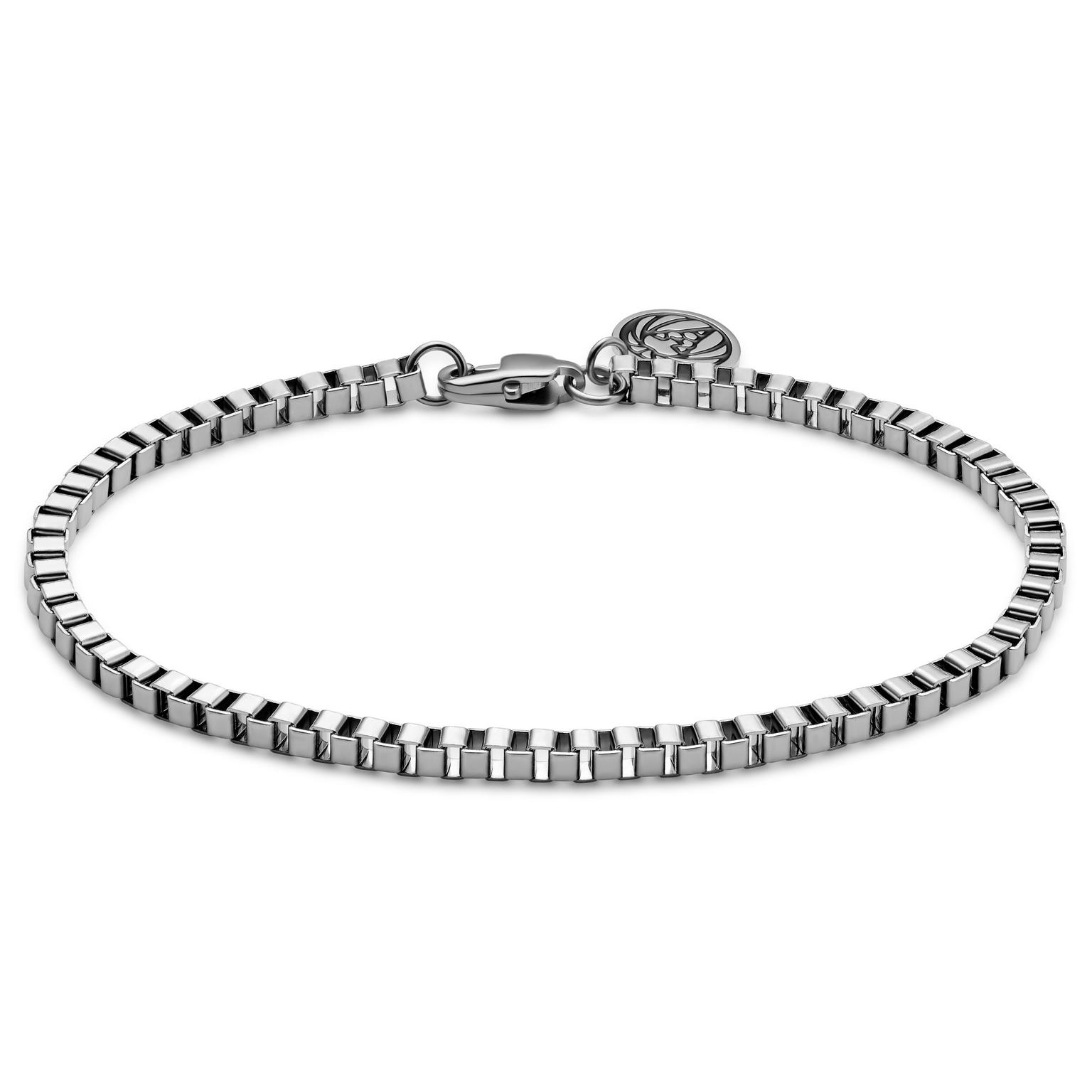 Essentials | 3 mm Silber-Ton Quadratisches Box-Kettenarmband Essentials | 3 mm Silber-Ton Quadratisches Box-Kettenarmband