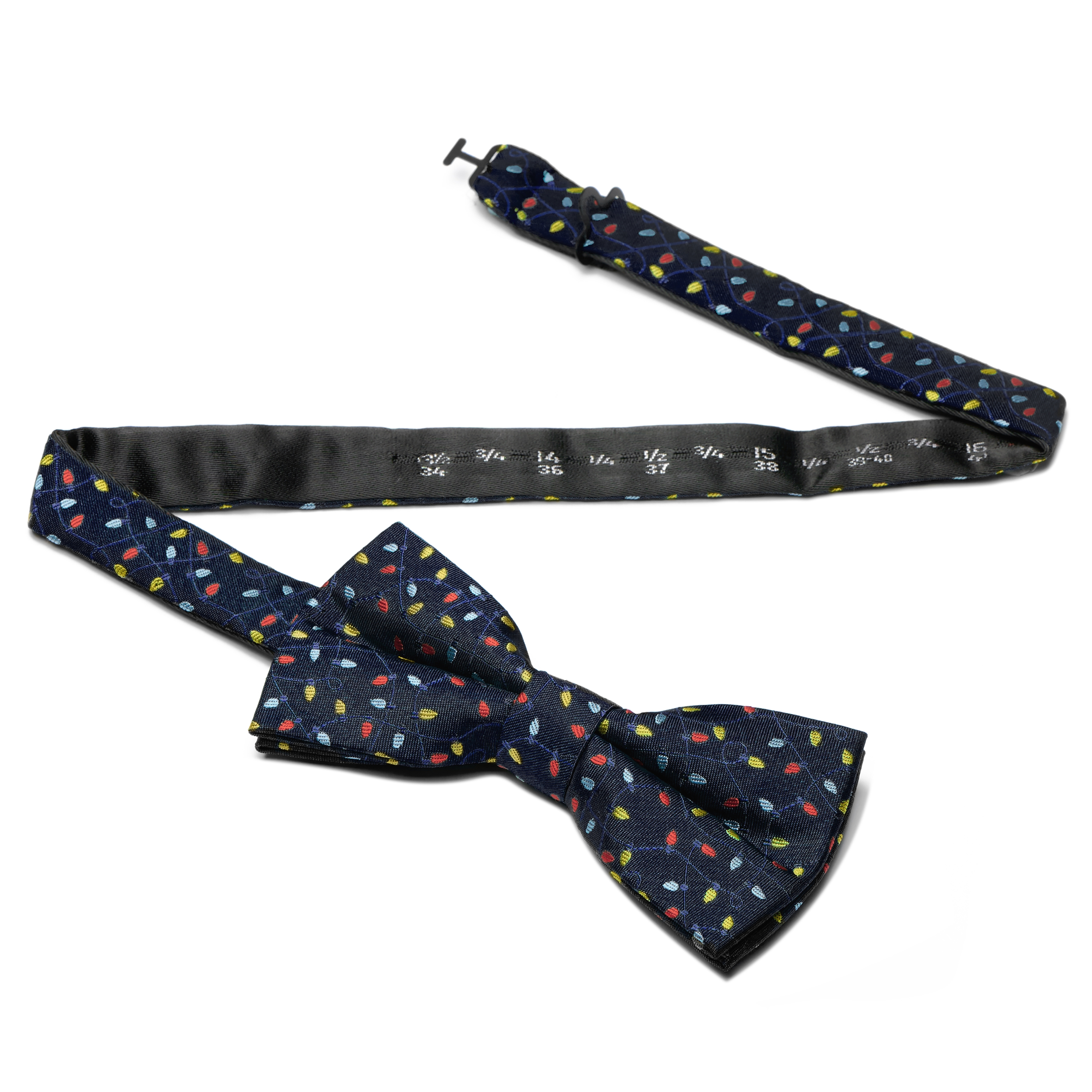 Pajarita azul marino con luces navideñas - 3