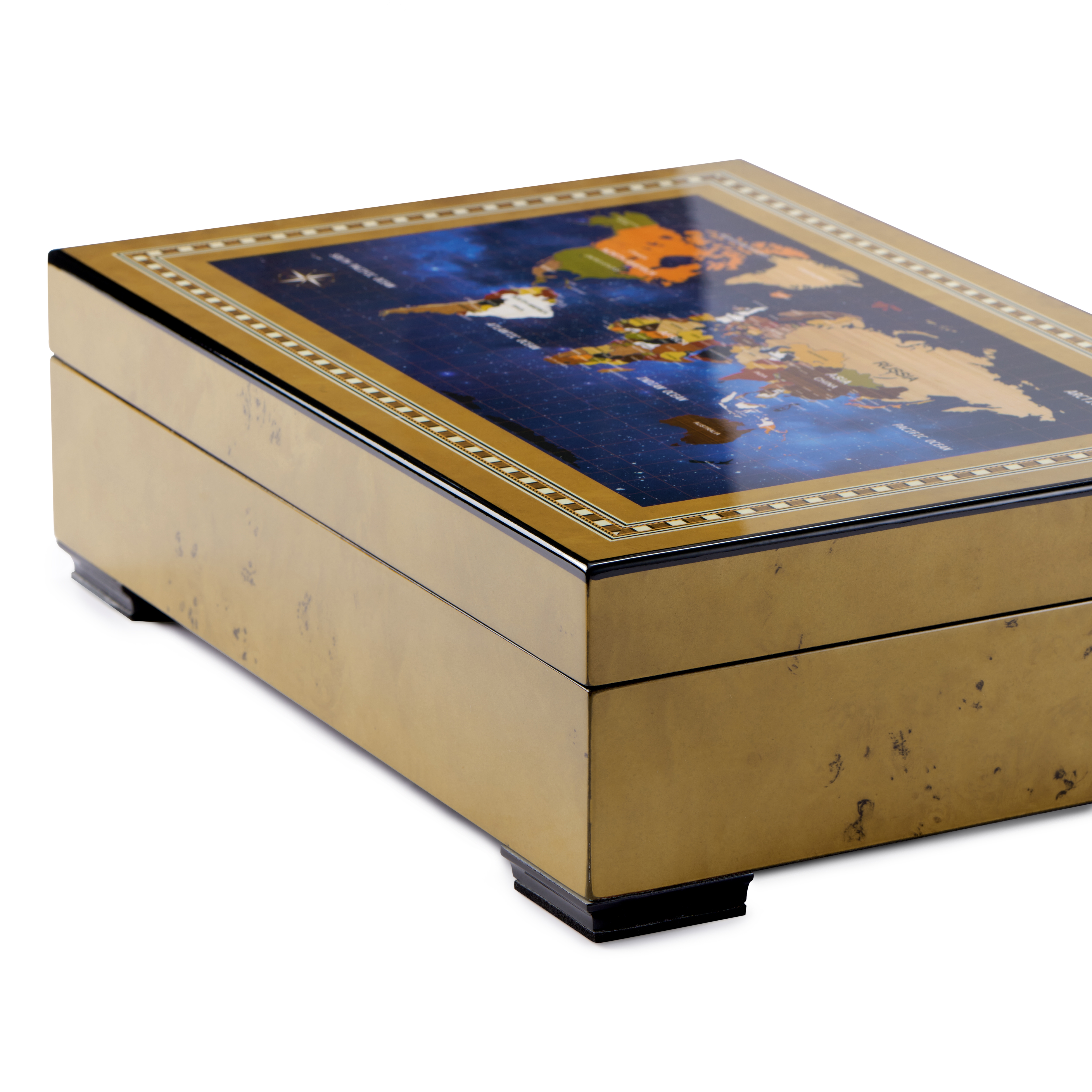 Oppbevaringsboks for klokker og tilbehør med avtakbar skuff - 6 klokker - 4