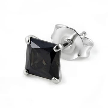 Lucid | 925 Sterling Silver 10mm Black Square Zirconia Stud Earring Lucid | 925 Sterling Silver 10mm Black Square Zirconia Stud Earring
