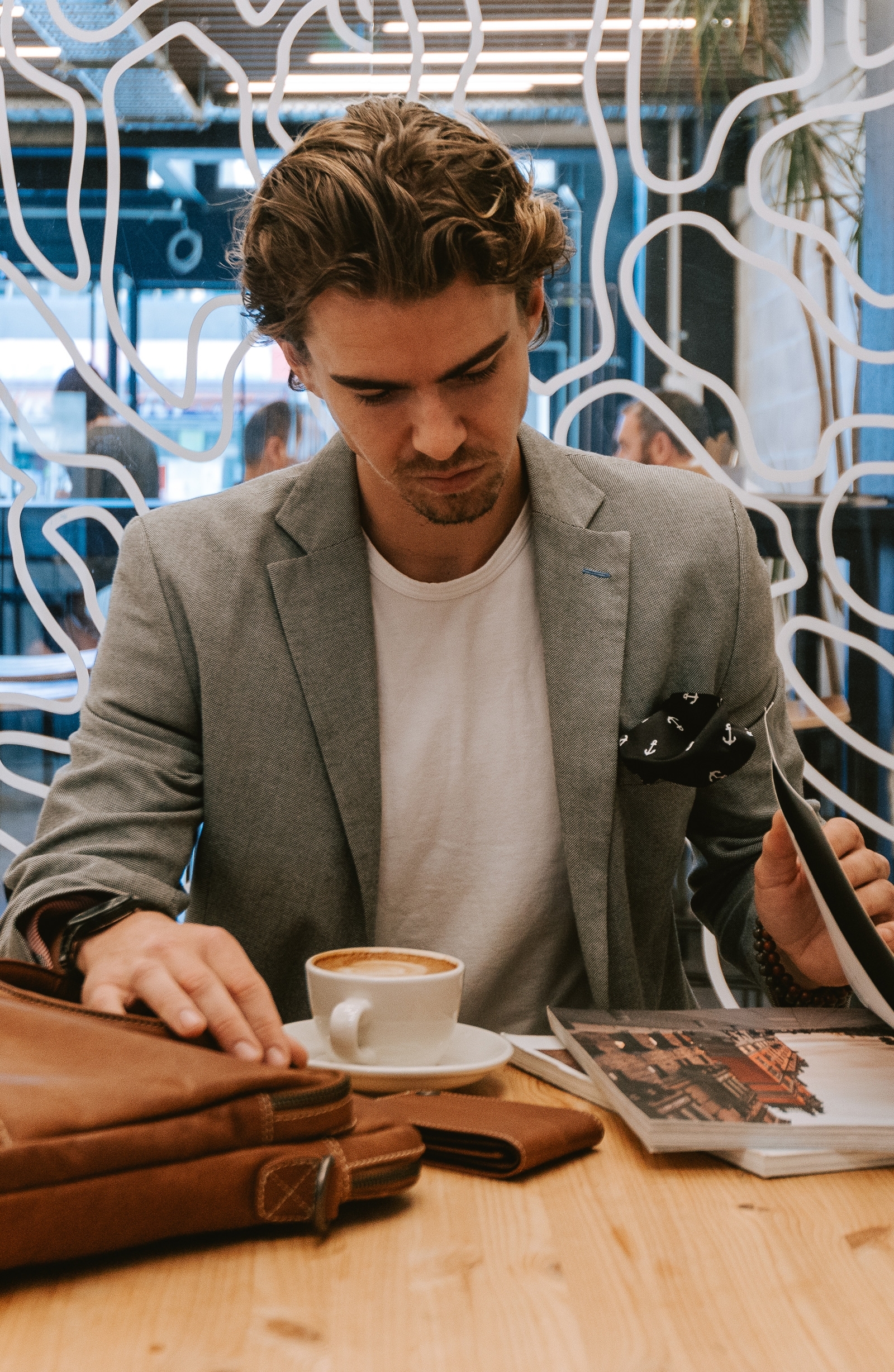 Pochet met Nautisch Zwart-Wit Patroon - 4