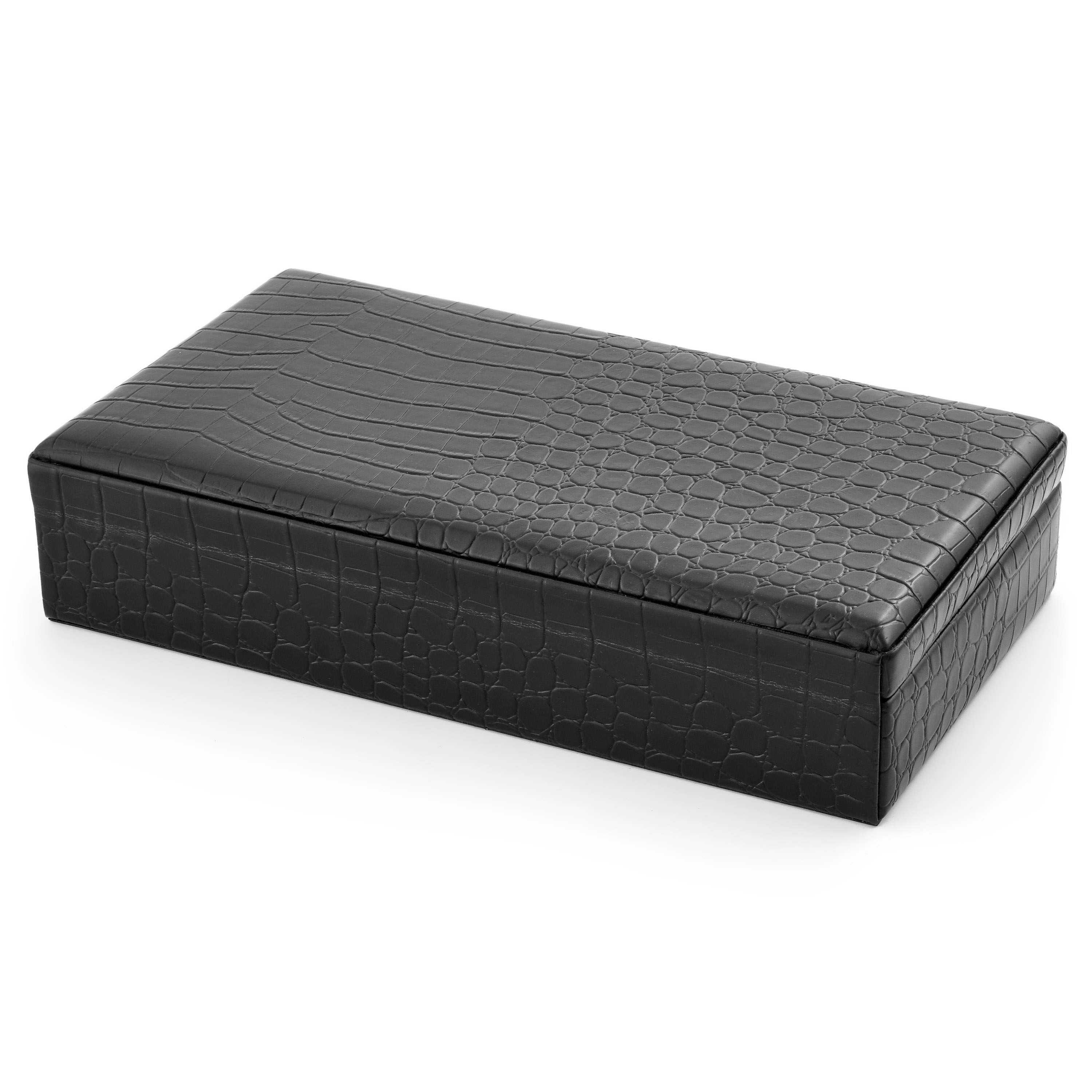 Executive Black Alligator Patterned Cufflinks Box - 9