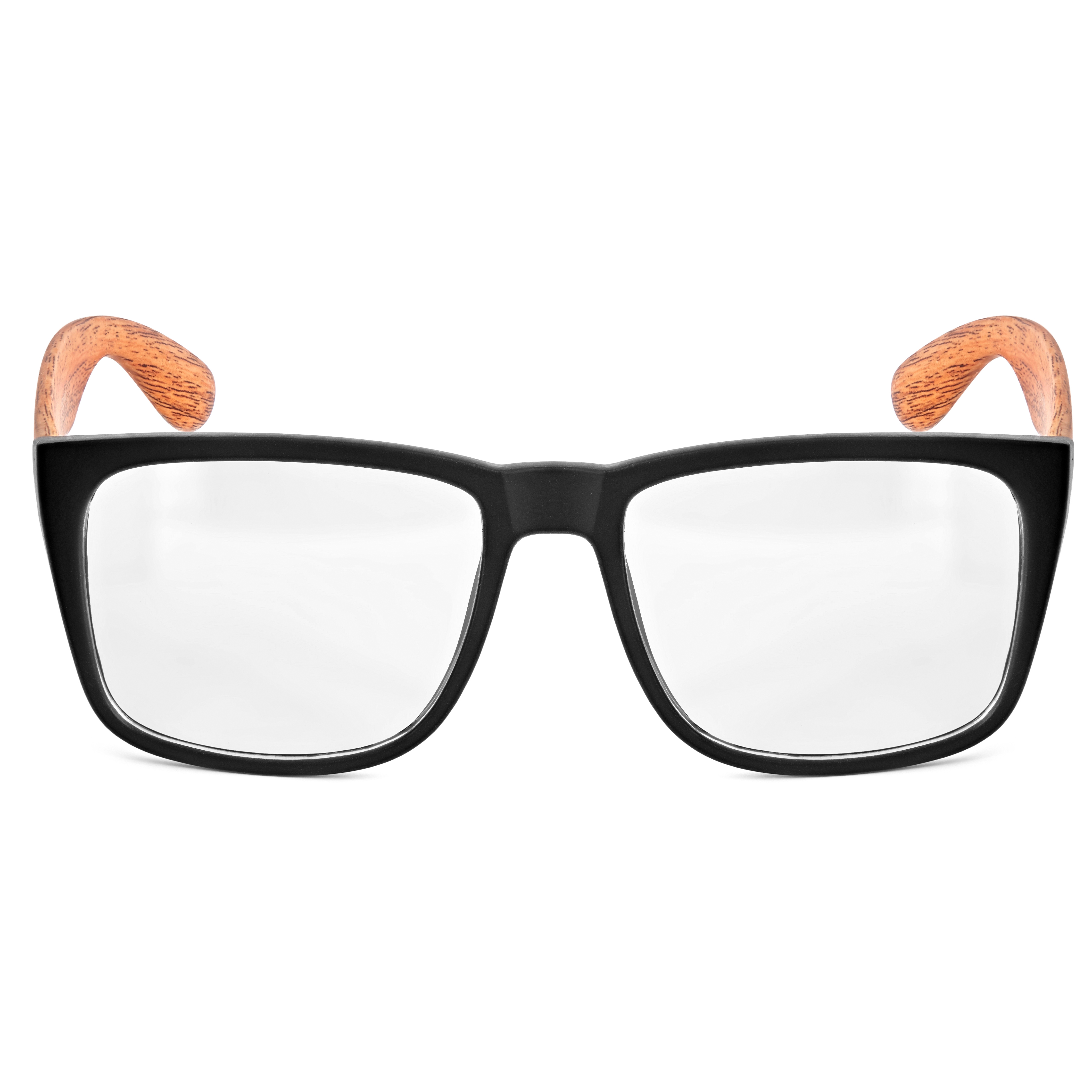 Oranžové brýle imitace dřeva - 1