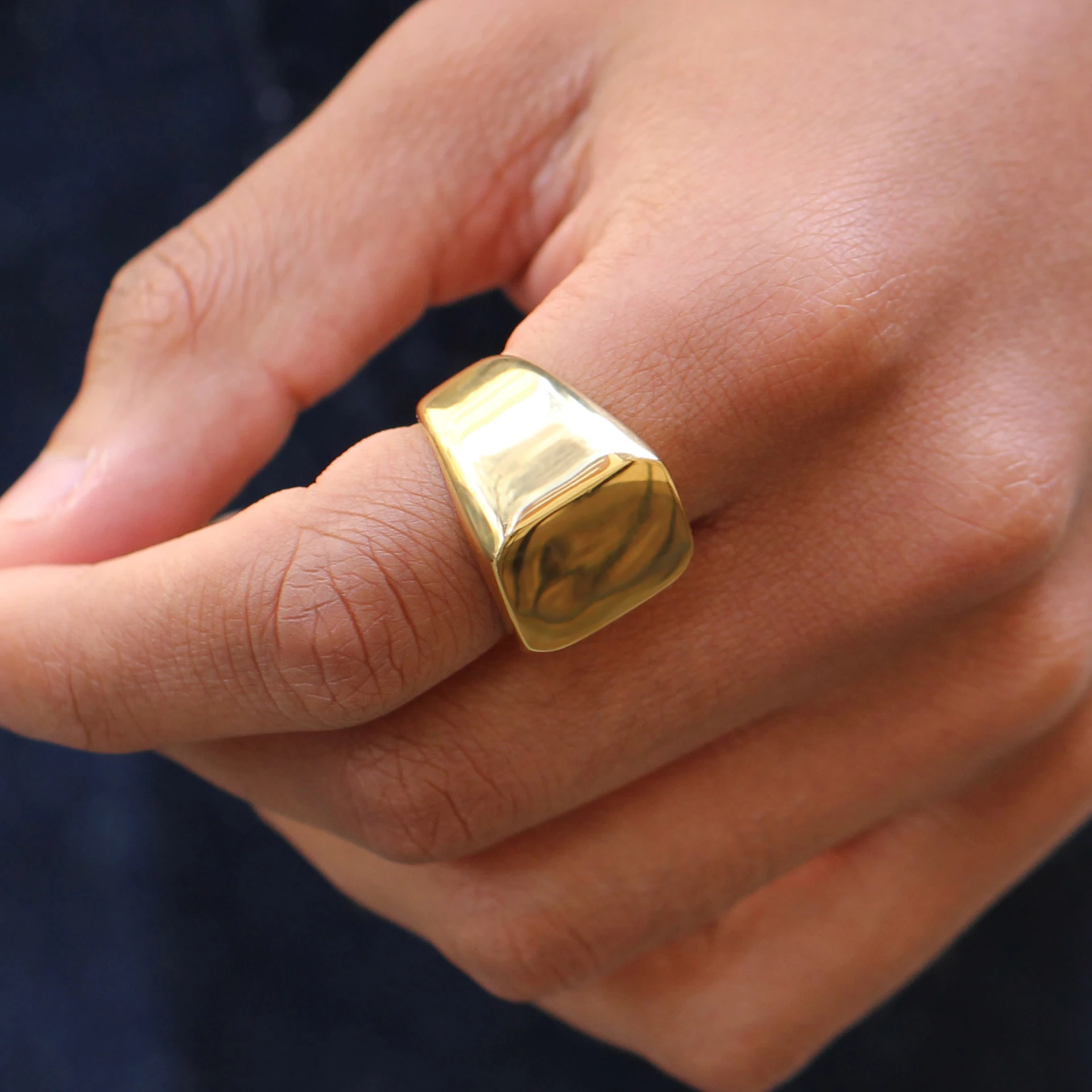 Gold-Tone Liam Ring | Lucleon | 30 day return policy