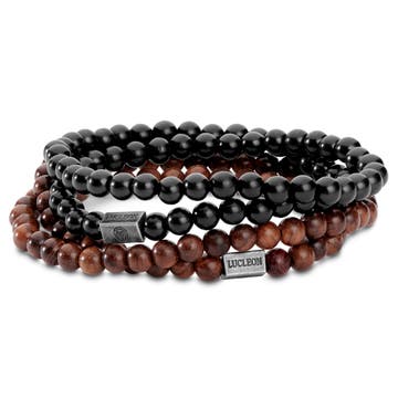 Brown & Black Bead Bracelet Combo Brown & Black Bead Bracelet Combo