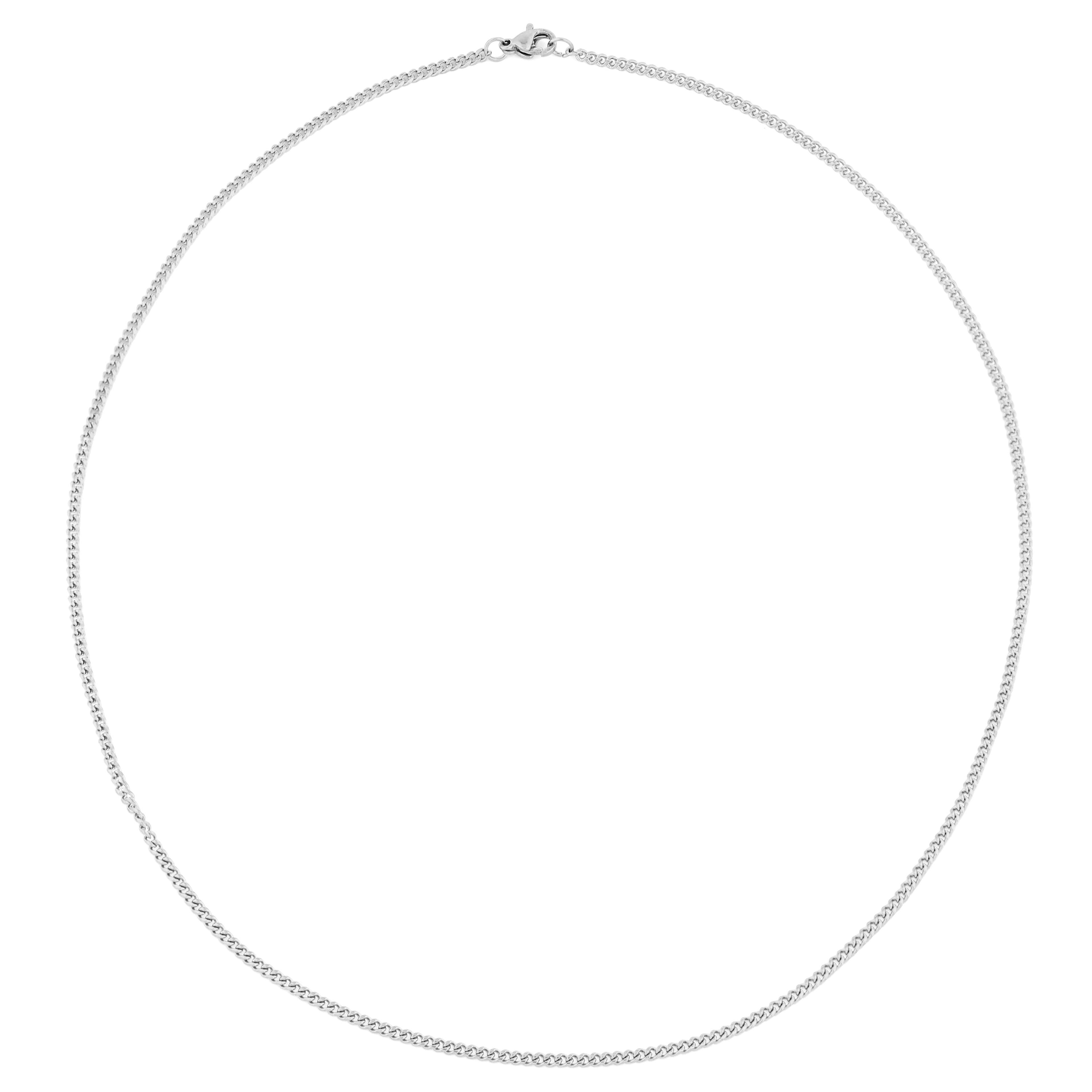 Stainless Steel Box Chain Necklace – 2mm Thick, 16–30 Inch Adjustable, Silver, Nickel-Free