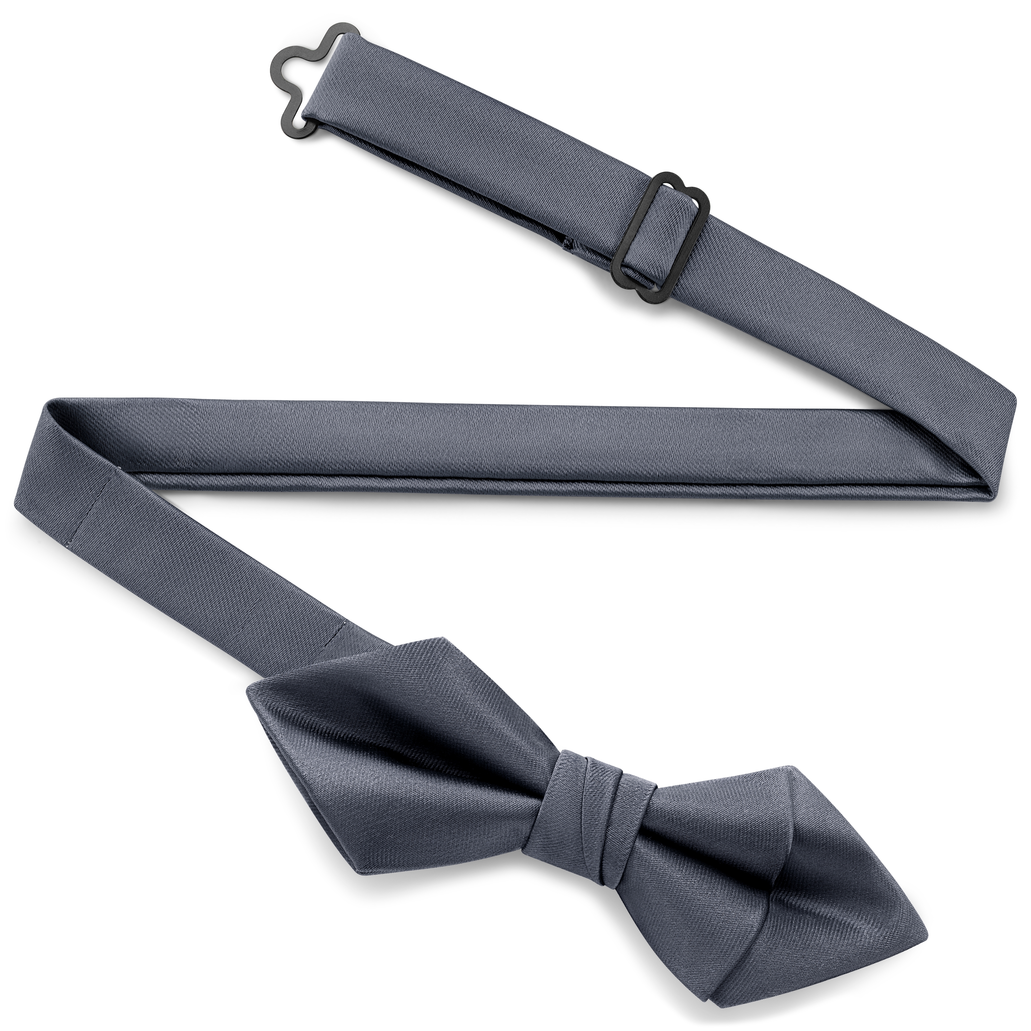 Graphite Pre-Tied Satin Diamond Tip Bow Tie - 2