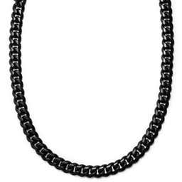 14mm Black Steel Chain Necklace