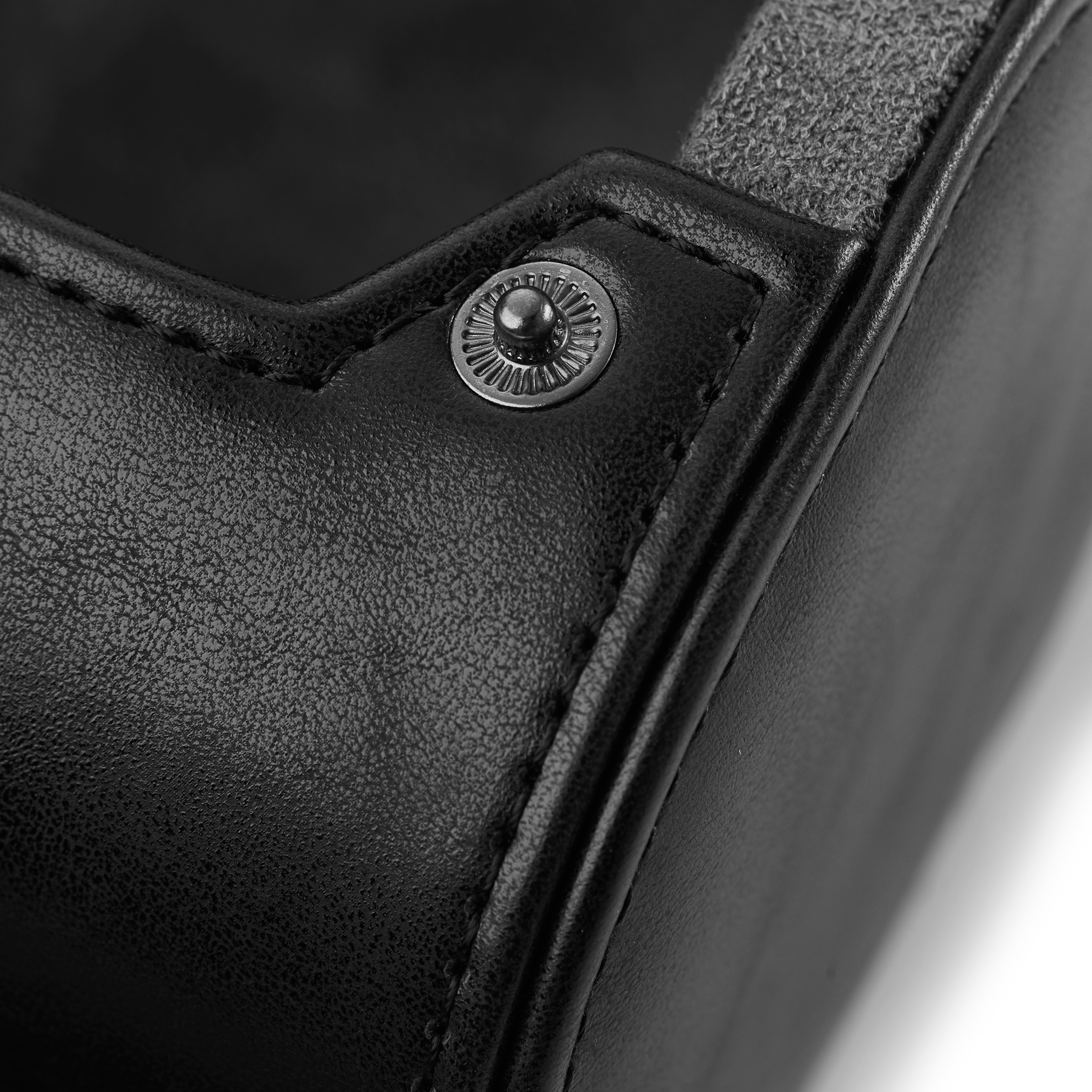 Black Vintage Leather Tripple Watch Roll - 3