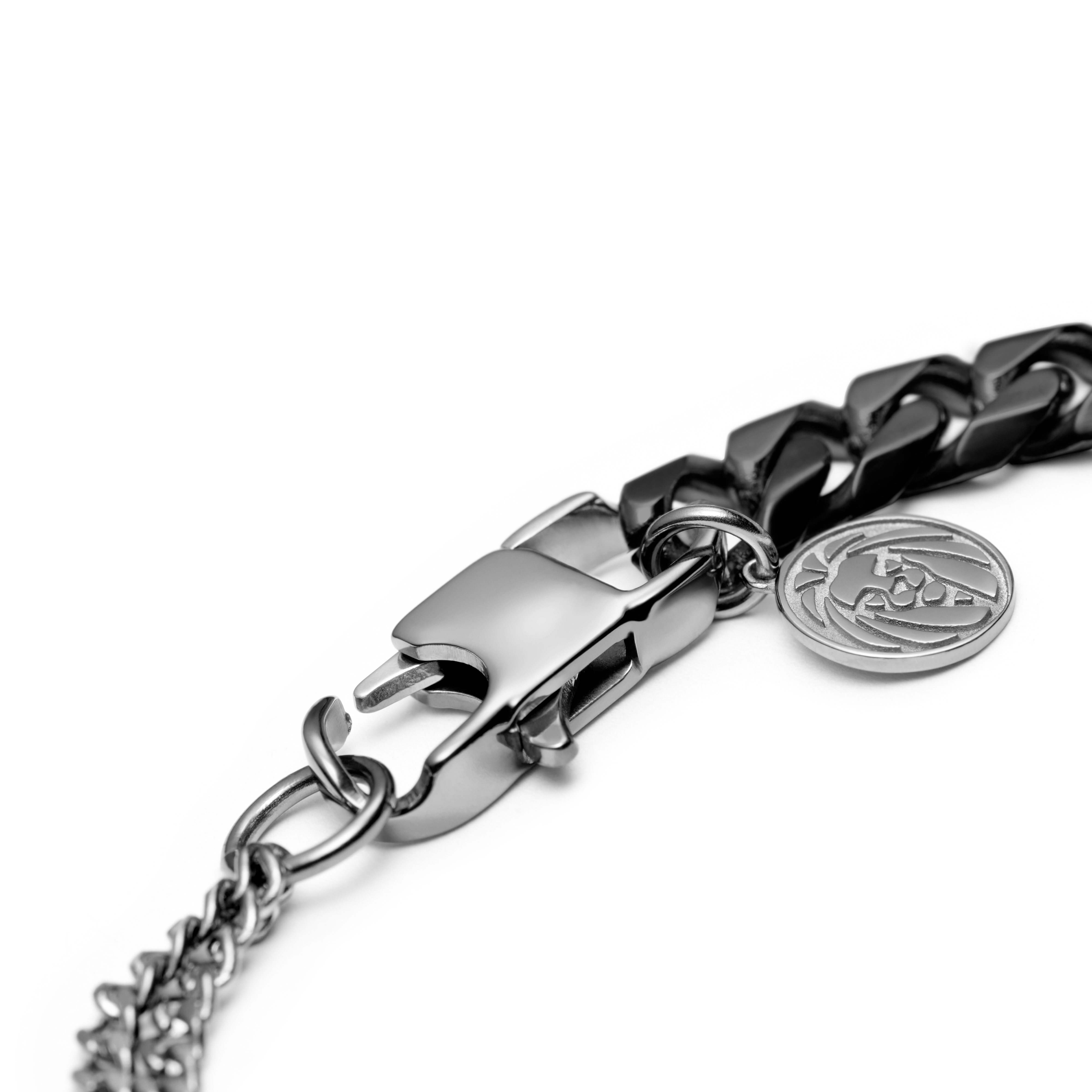 Carlos Amager Silver-Tone & Gunmetal Curb Chain Bracelet - 3