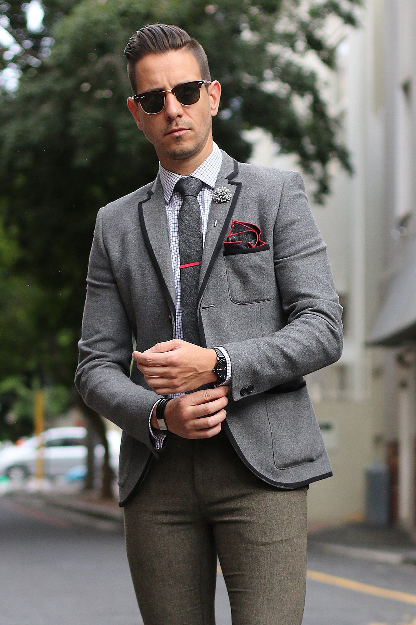 Къса червена щипка за вратовръзка - 6