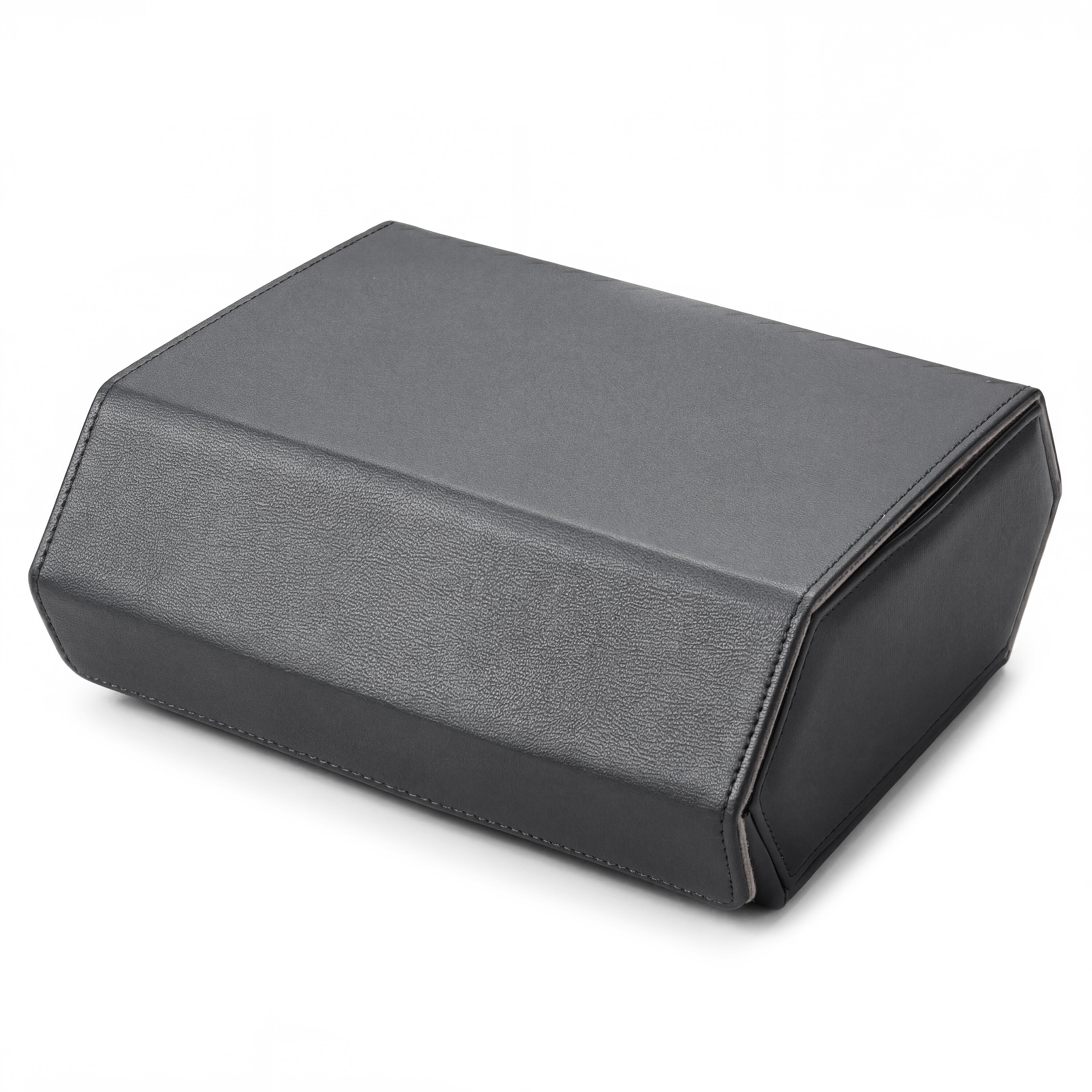 Hexa | Black & Grey Faux Leather Hexagonal Watch Box - 6 Watches - 1
