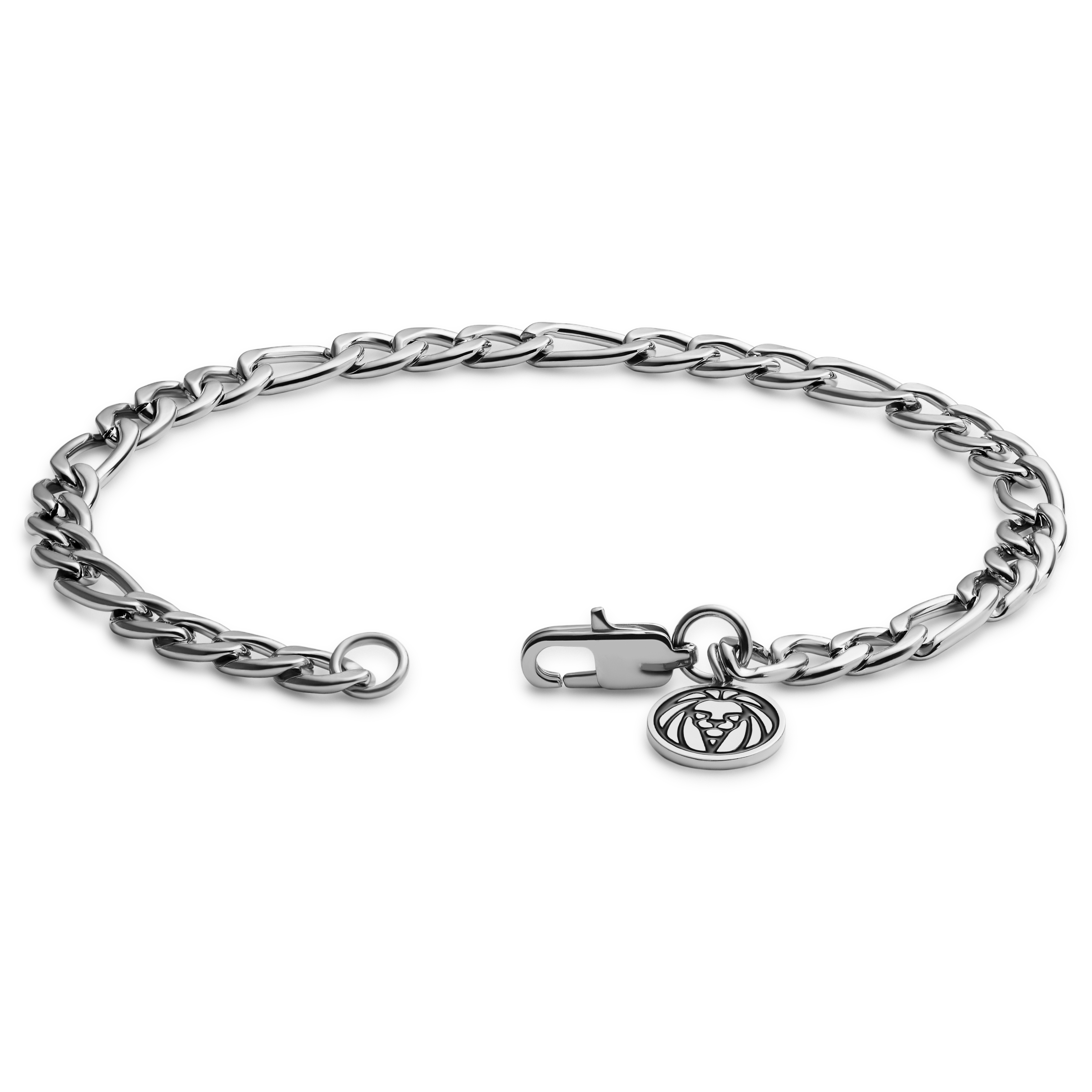 Essentials | Сребриста гривна от верижка фигаро 6 мм - 4