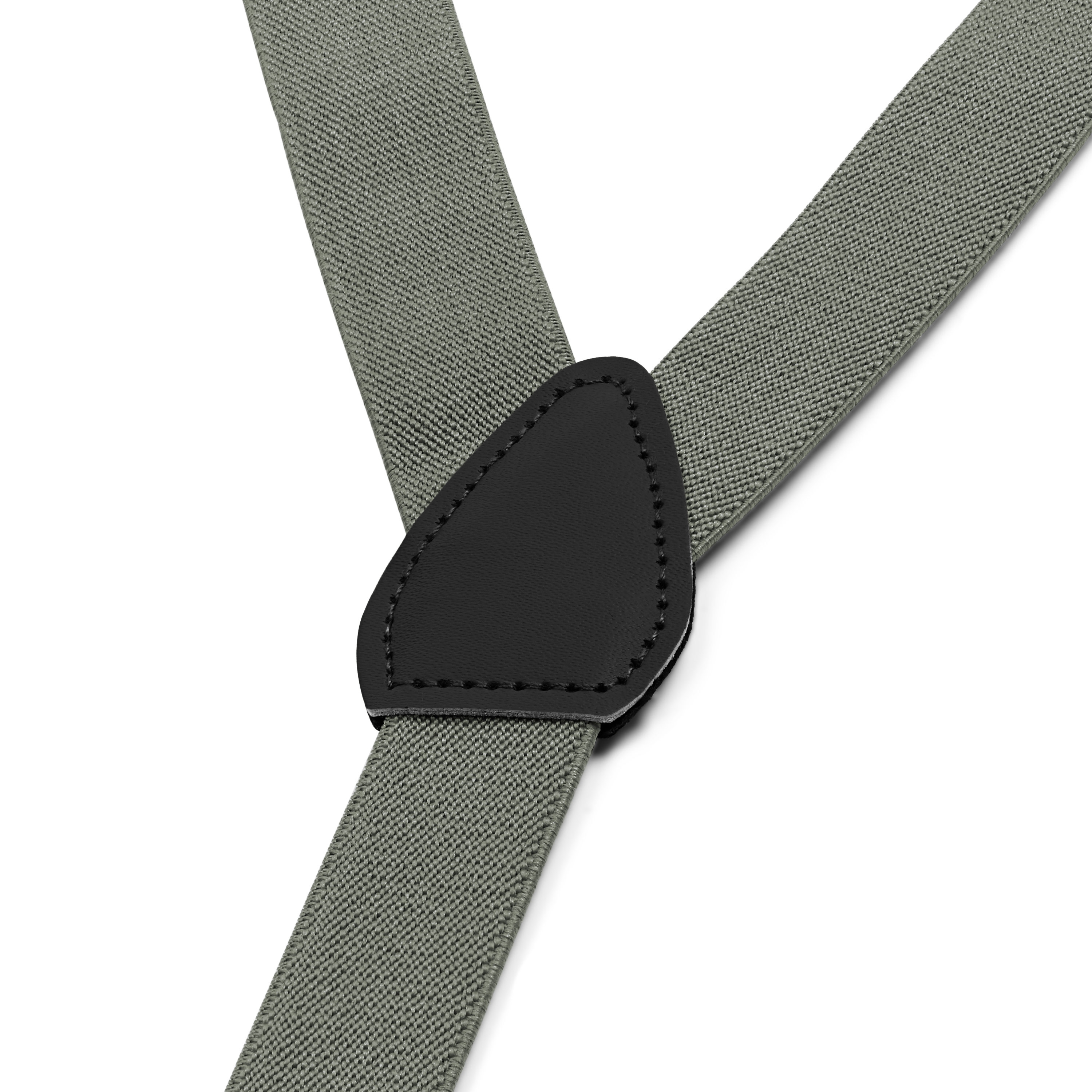 Charcoal Slim Clip-On Suspenders  - 2