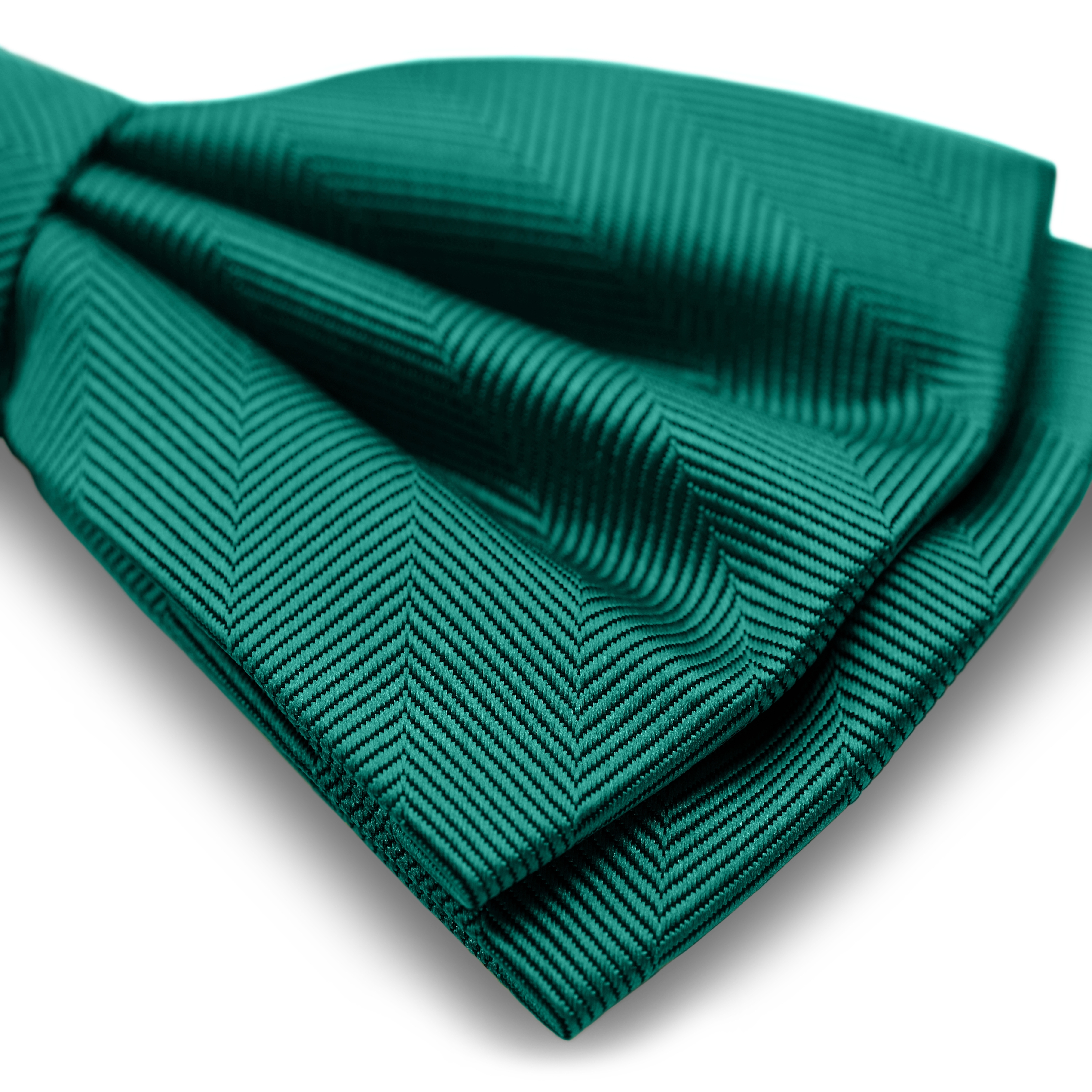 Smaragdgroene Voorgebonden Vlinderdas met Visgraatmotief - 3