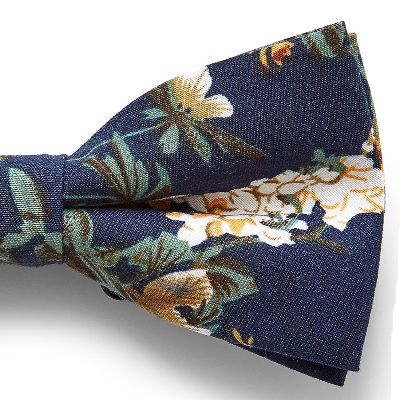 Modrý retro motýlik s kvetinovým vzorom - 2