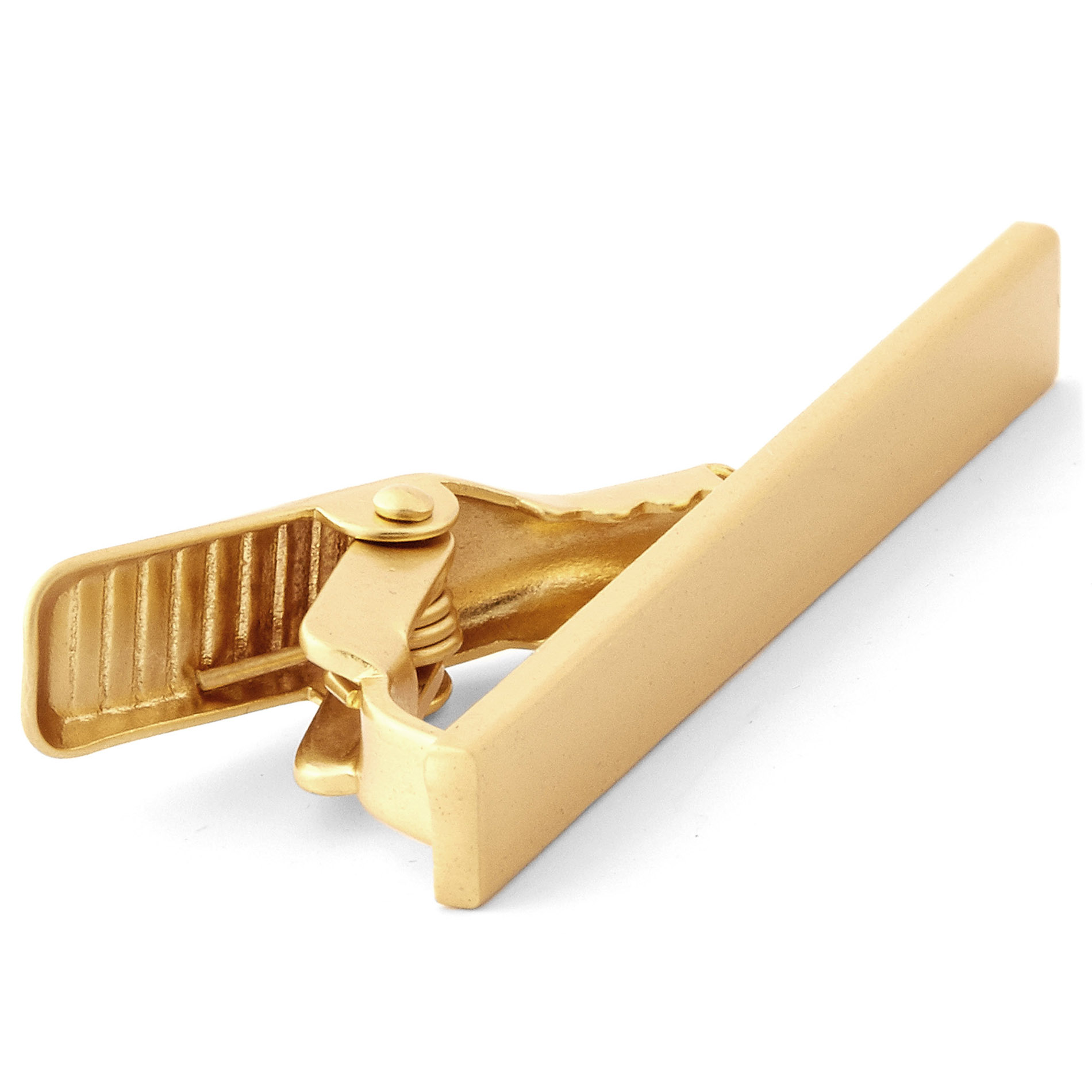 Pince à cravate dorée polie et courte - 1