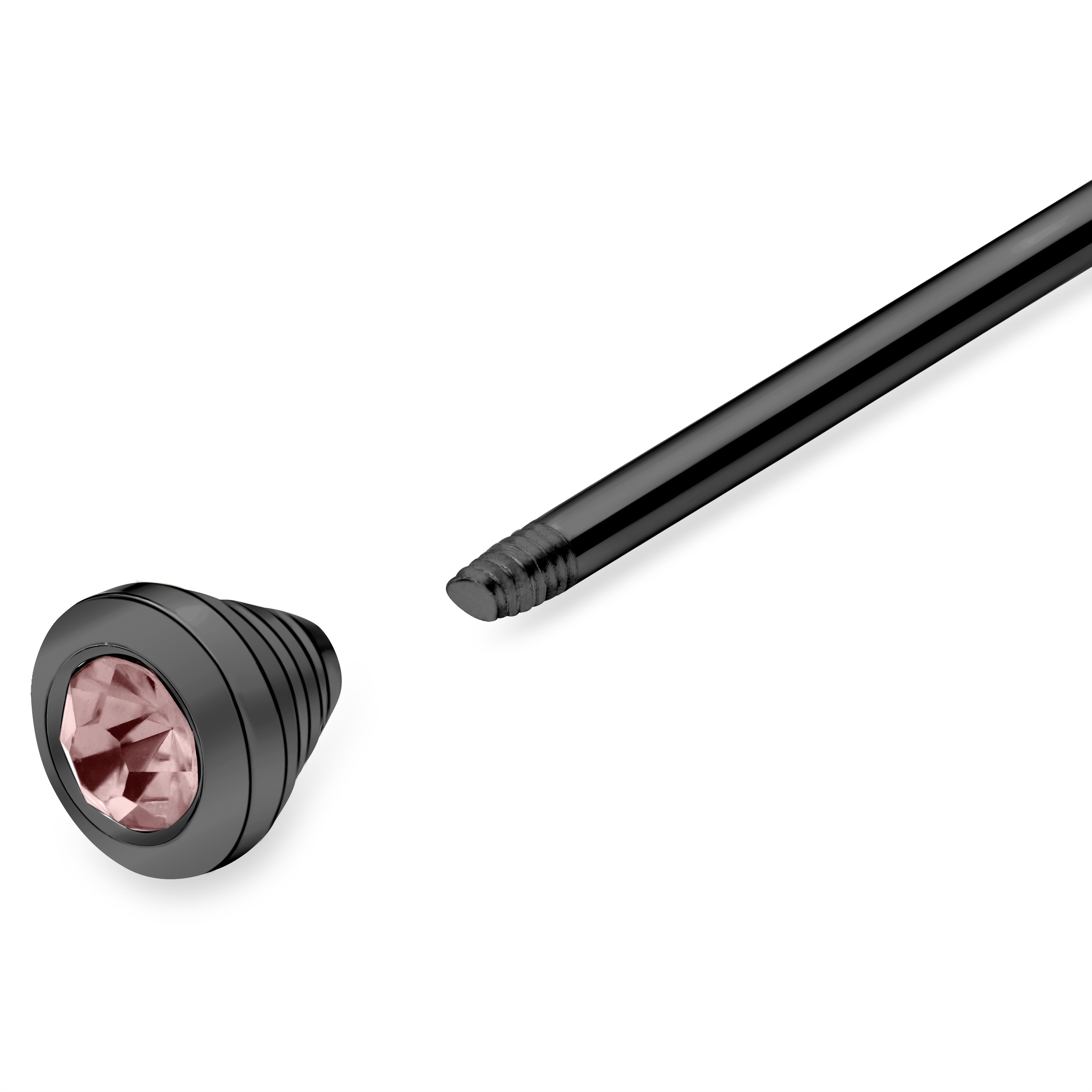 Svart Kragnål med Rosa Zirkon - 2