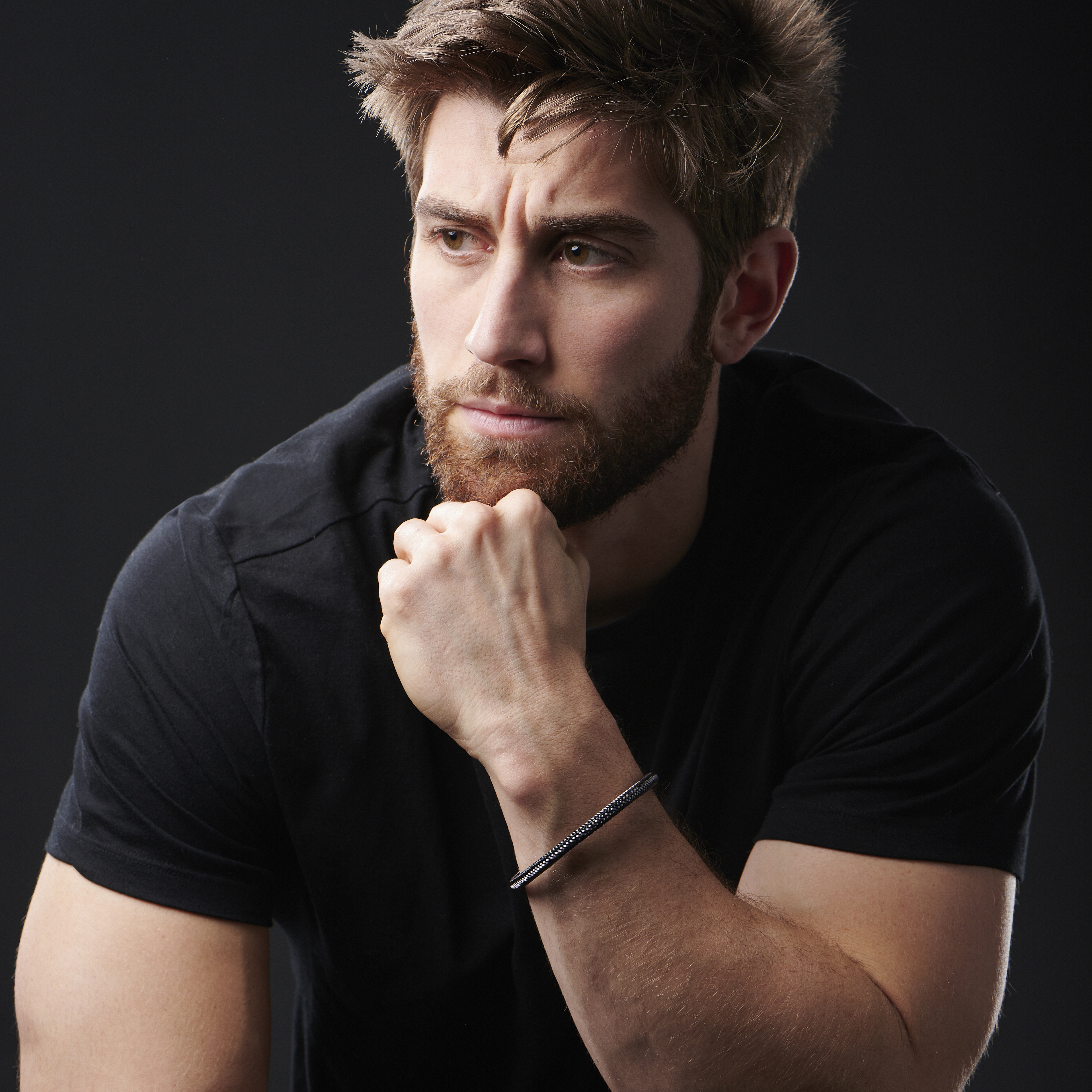 Fekete & ezüst tónusú kábeles karkötő - 5