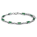 Prism | Sølvtonet armbånd med grønne glassteiner Prism | Sølvtonet armbånd med grønne glassteiner