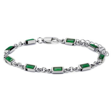 Prism | Bracelet argenté avec pierres en cristal vert Prism | Bracelet argenté avec pierres en cristal vert