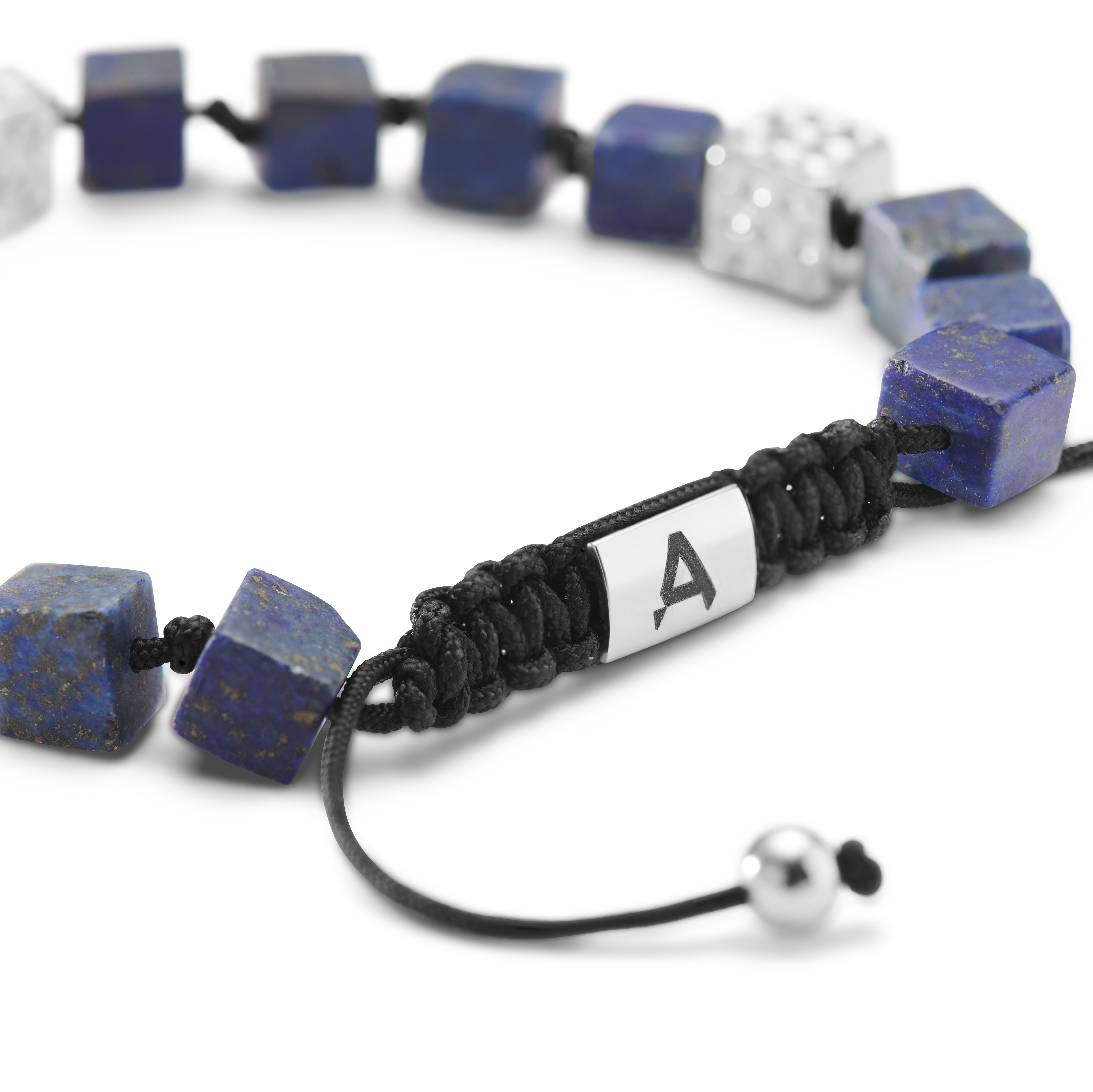 Orphic | Srebrzysta bransoletka stalowa z lapis lazuli - 7