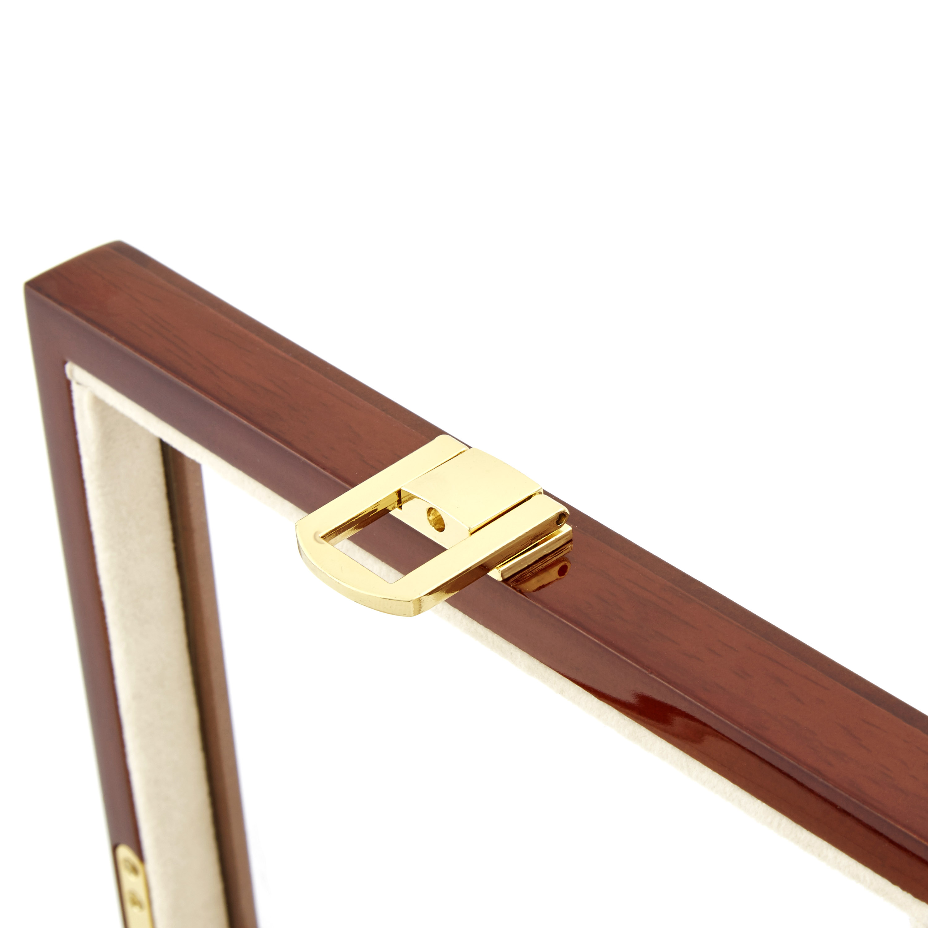 Leštený hnedý box na manžetové gombíky - 3