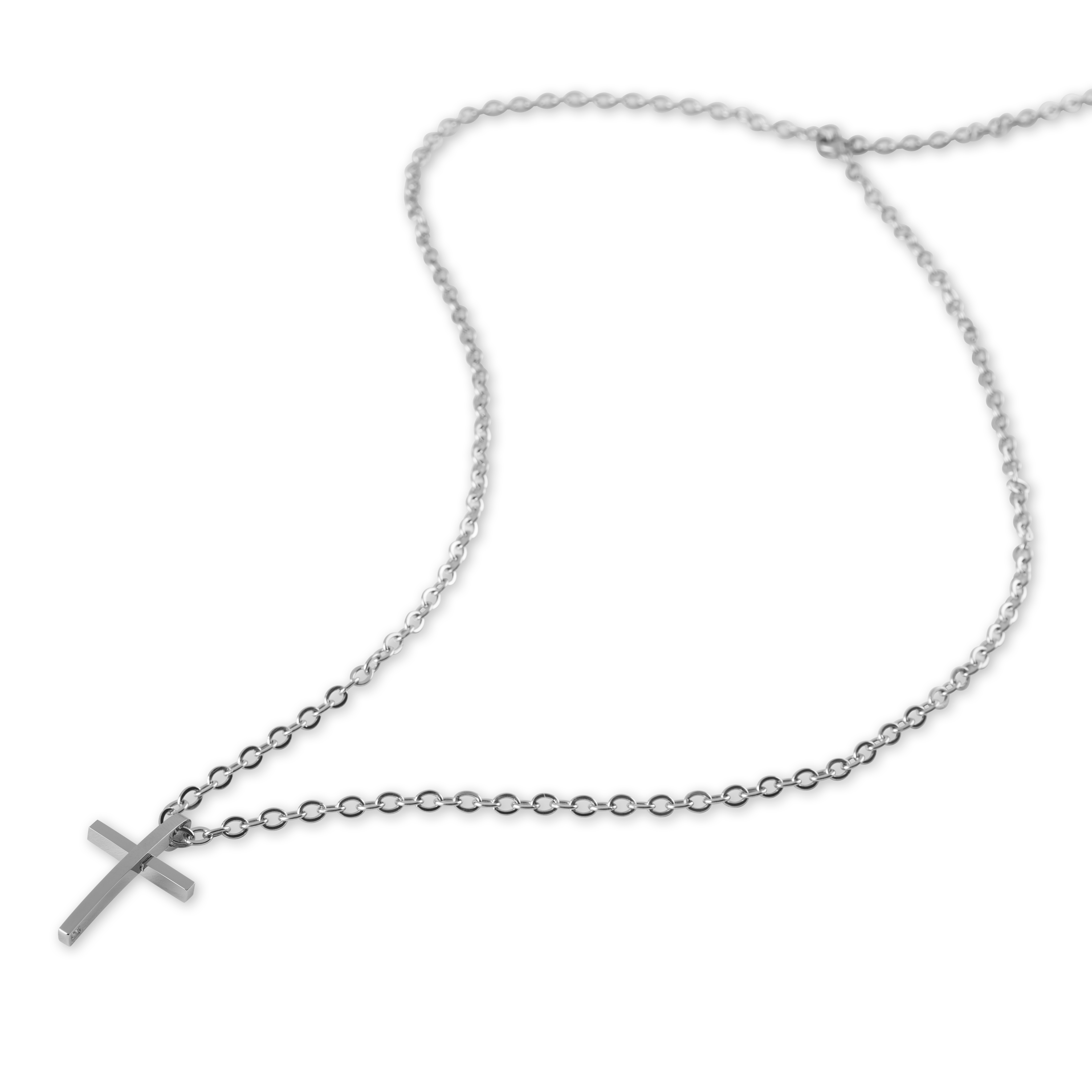 Gepolijste Stalen Kruisketting - 6