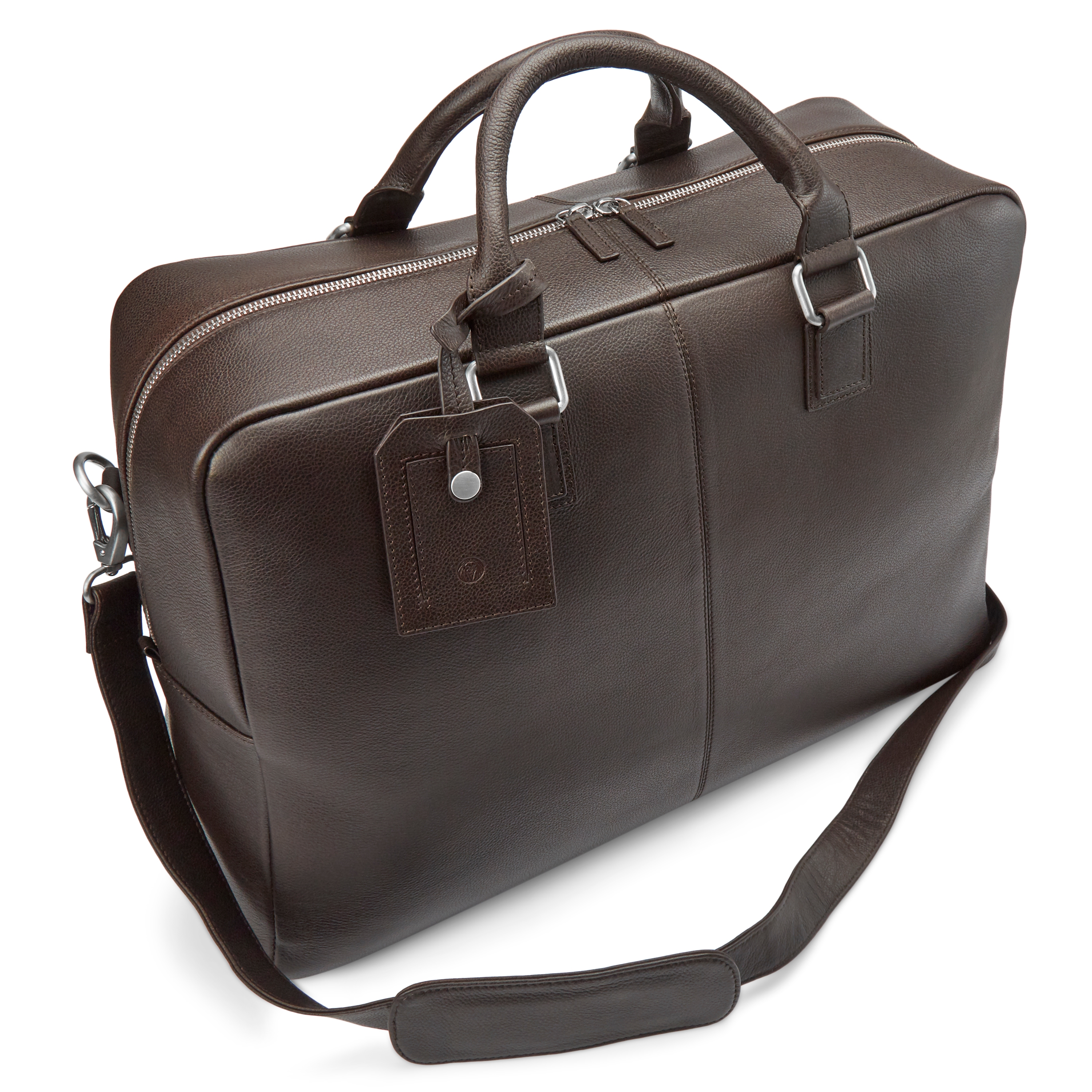 Bolsa de viaje de cuero marrón oscuro Layne - 2