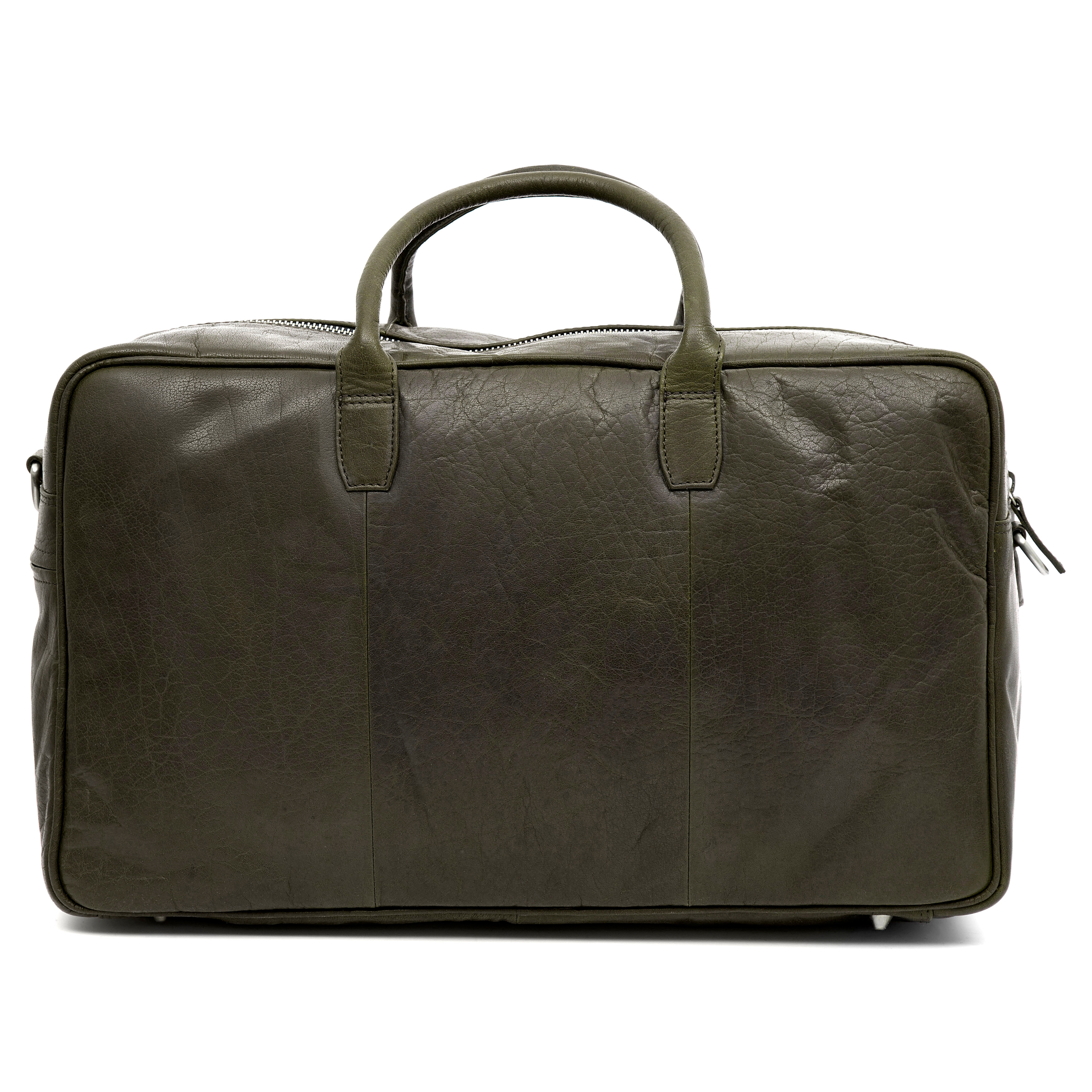 Montreal Olive Leather Duffel Bag - 5