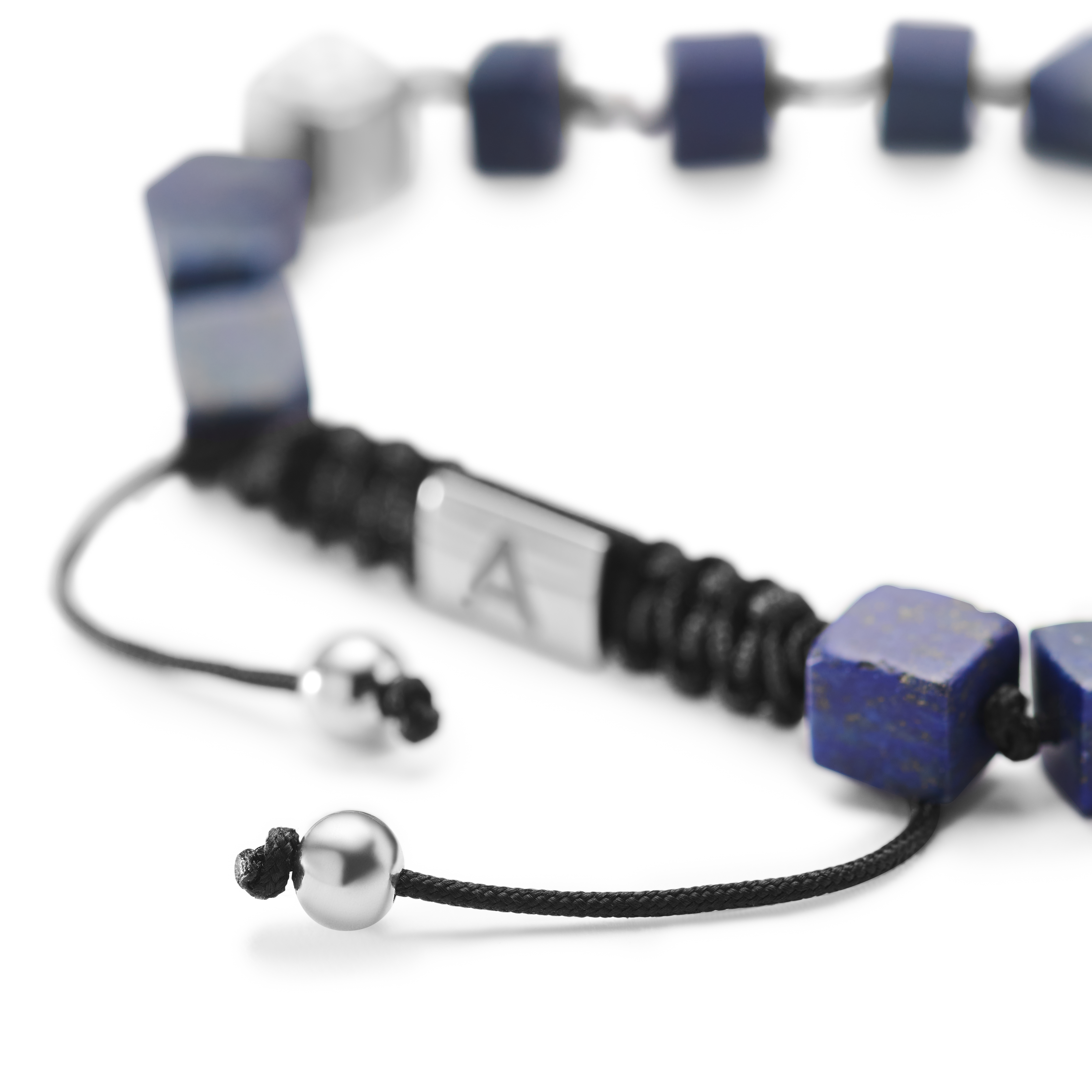 Orphic | Srebrzysta bransoletka stalowa z lapis lazuli - 8