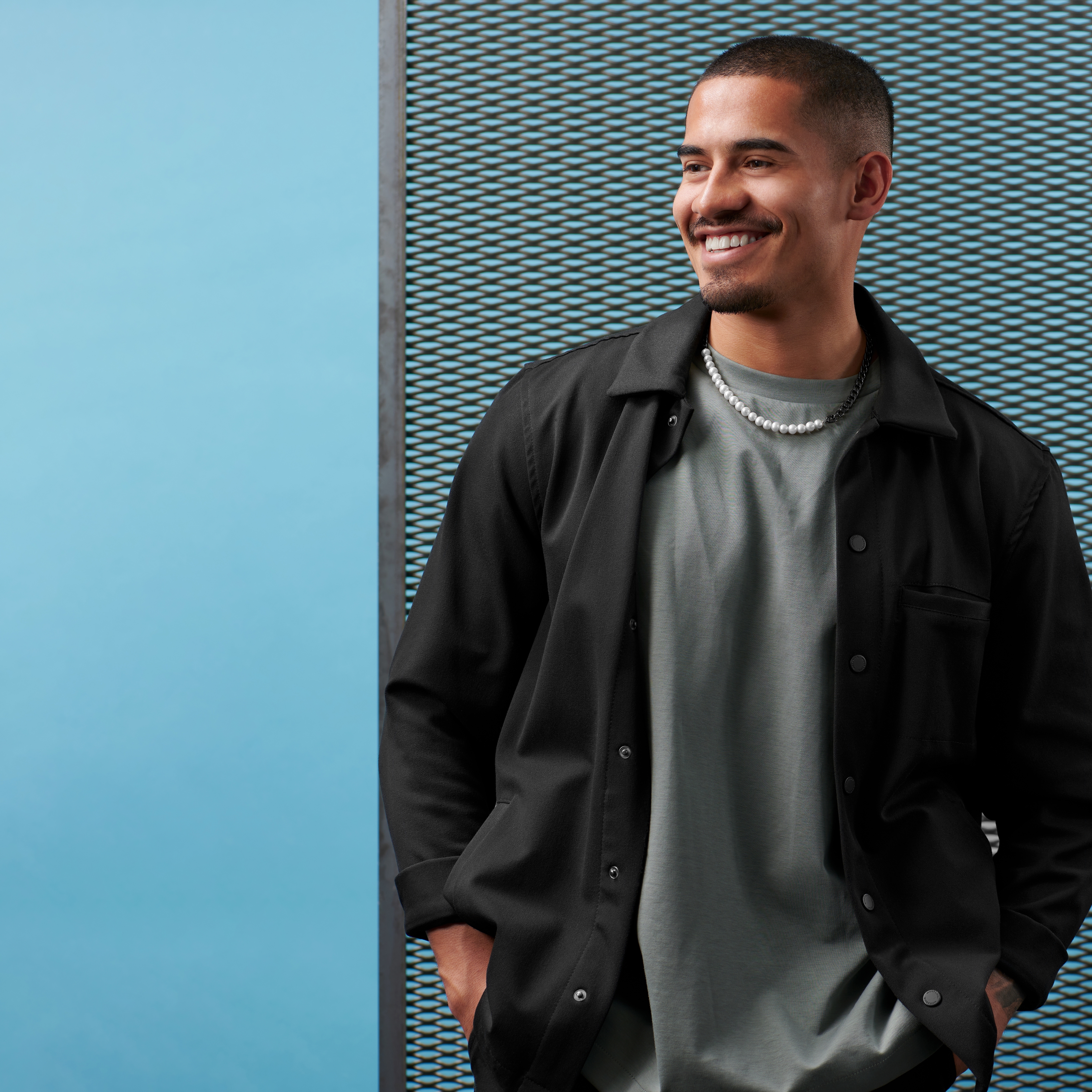 Panzerkette Gunmetalgrau & Perlen Charlie Amager - 6