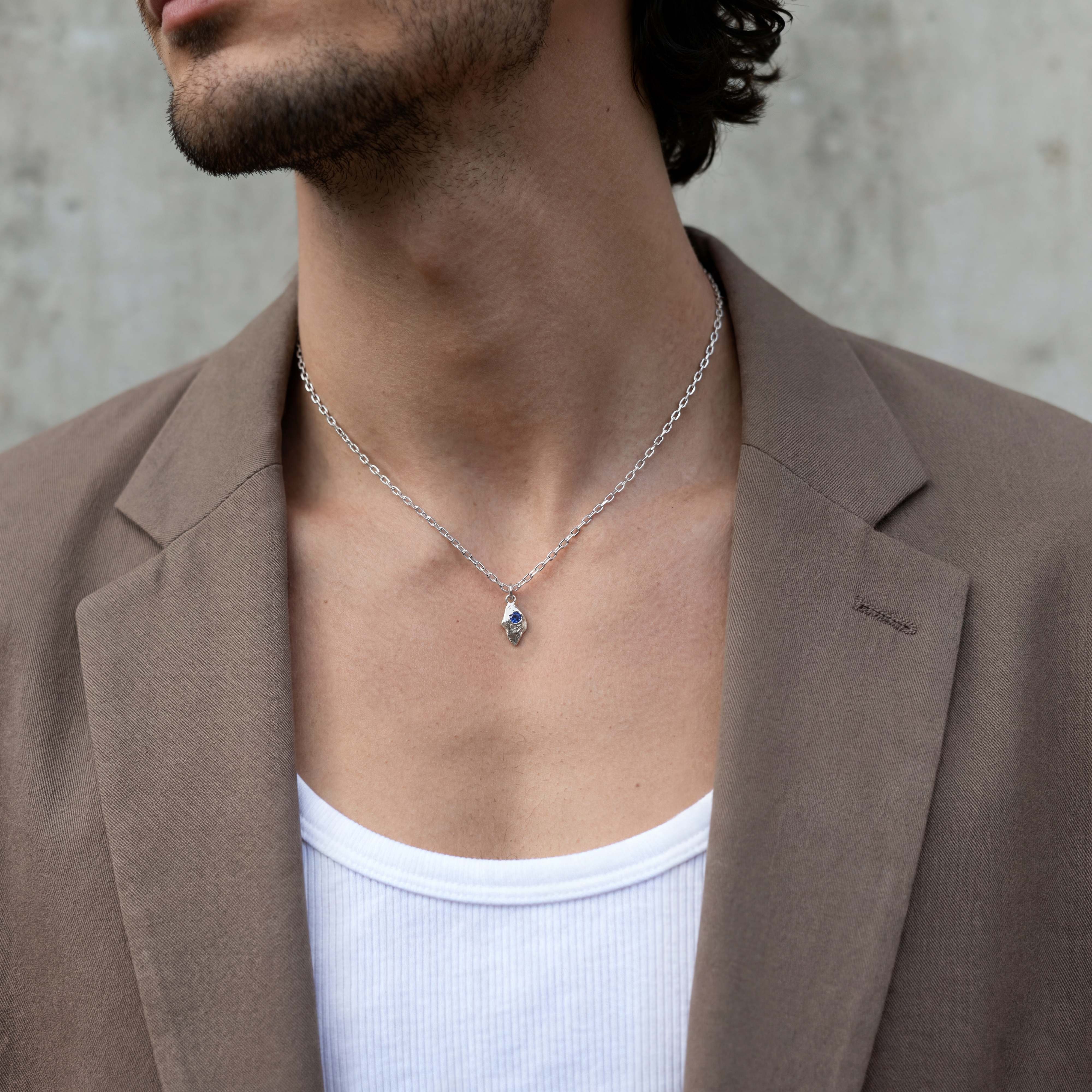 Hidden Gem | Frost slanke ketting van 925 sterling zilver met druppelvormig detail - 4