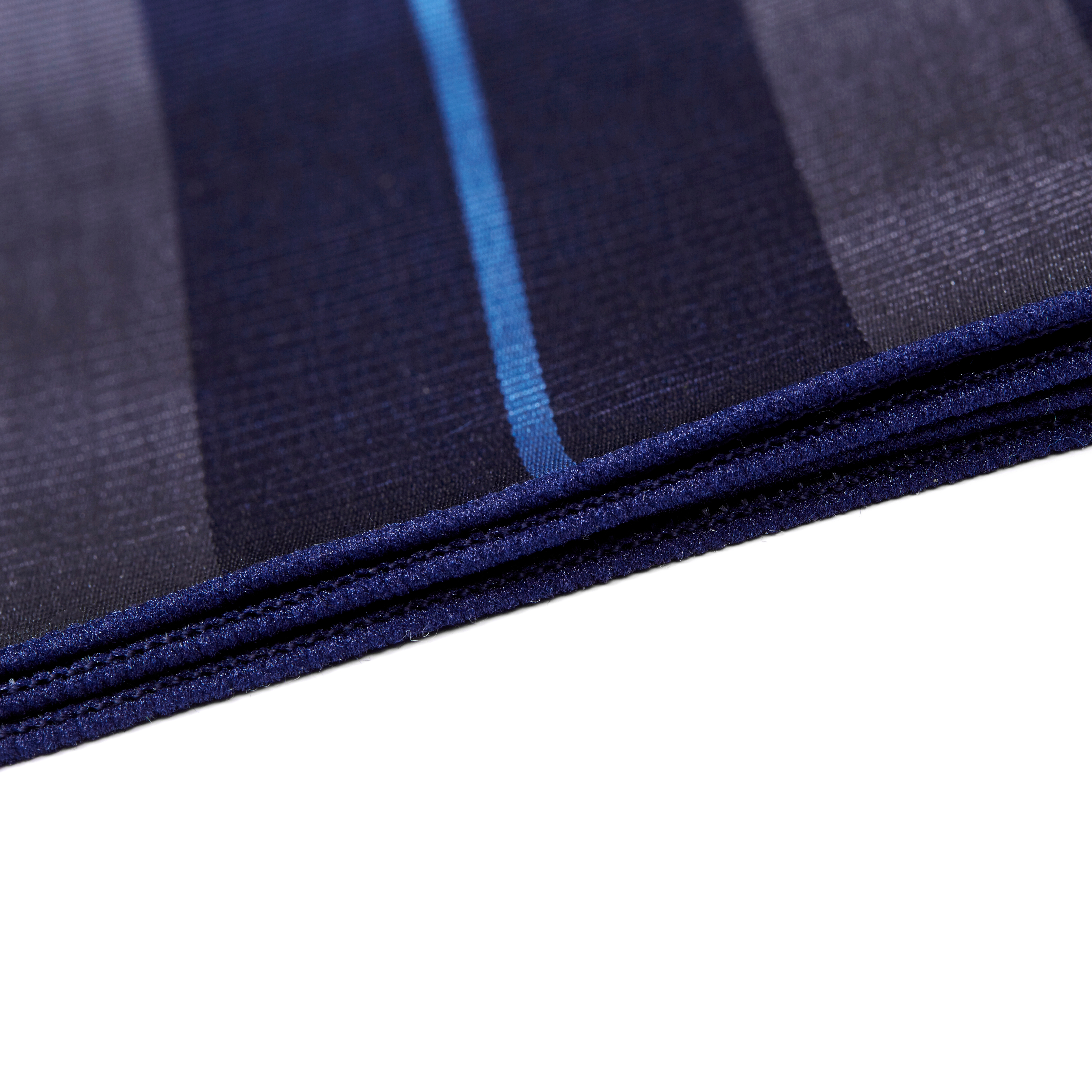 Grau & Blau Gestreiftes Marineblaues Seiden Einstecktuch - 2