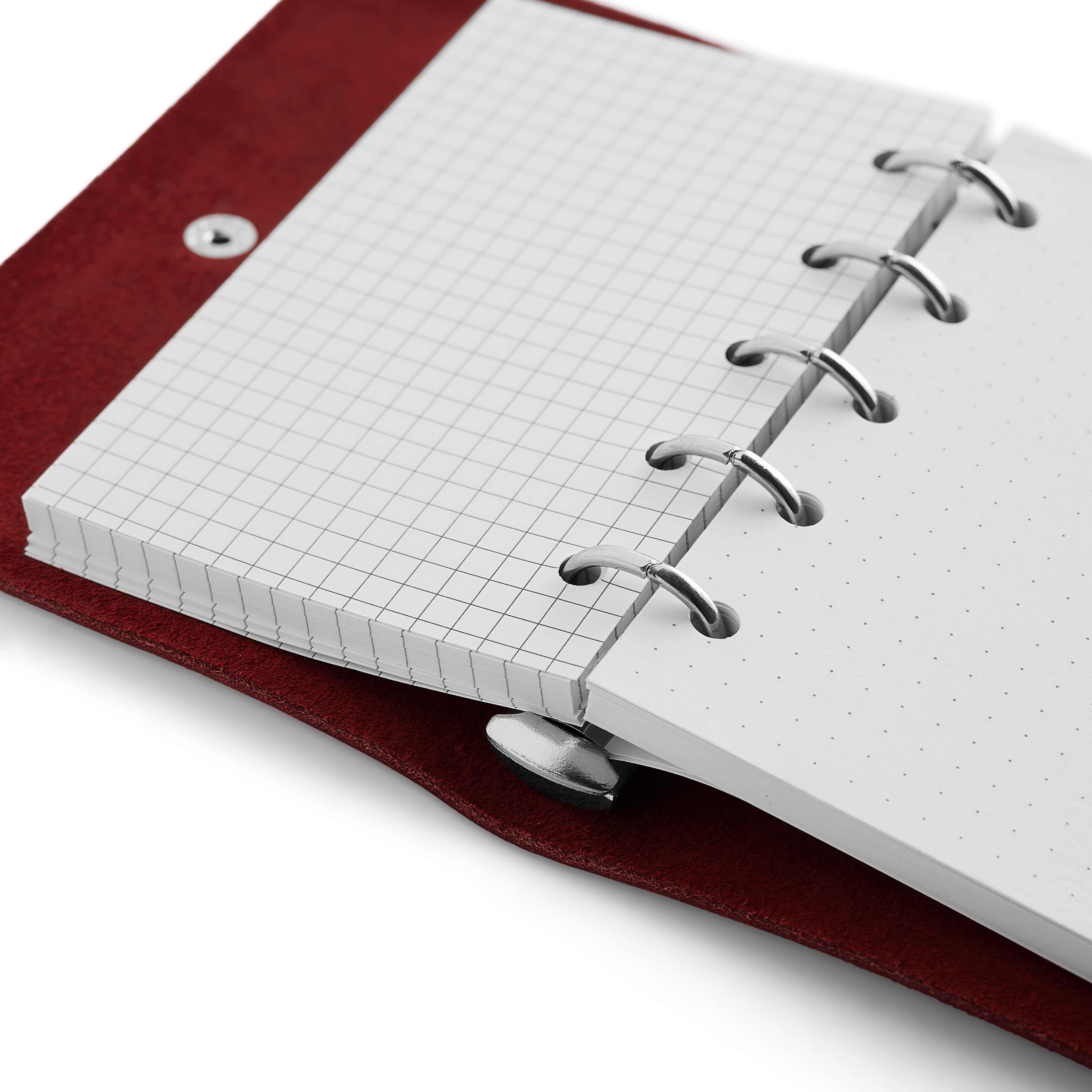 Notebook | Czerwona Skóra | Zapięcie na Guzik - 5