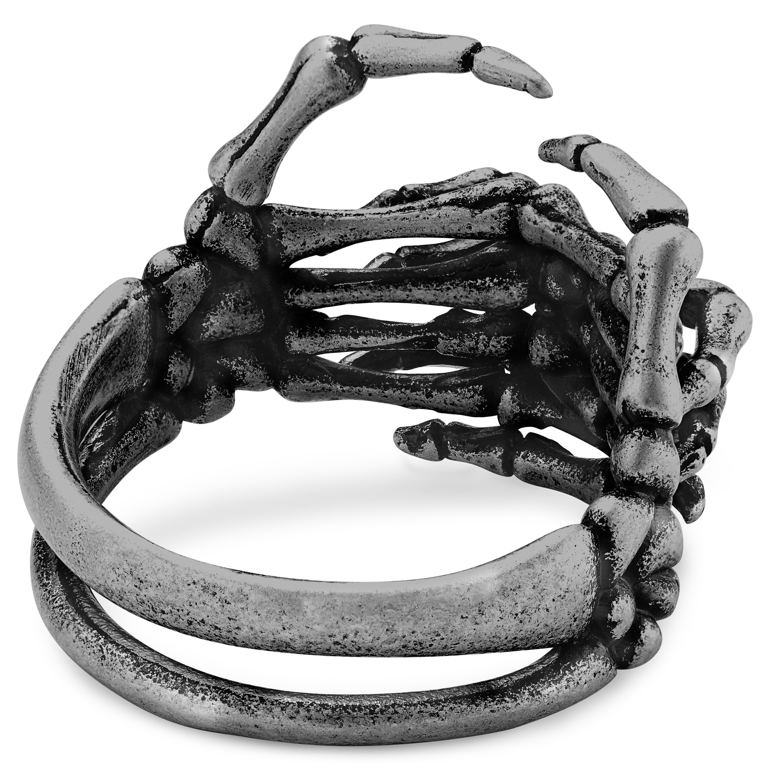 Aspero | Ring Formet som Grå Skjeletthender av Rustfritt Stål - 3