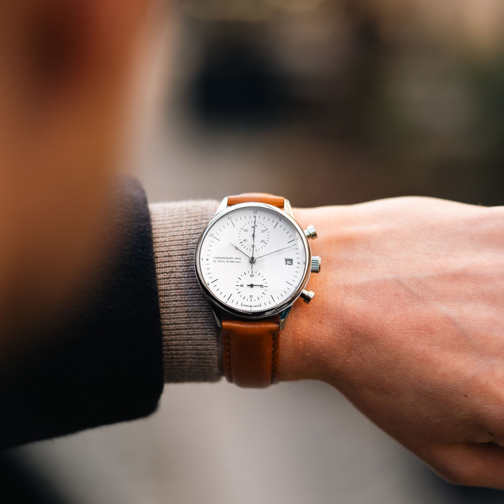 1844 Χρονογράφος | Χειρουργικό Ατσάλι & Άσπρο - 4