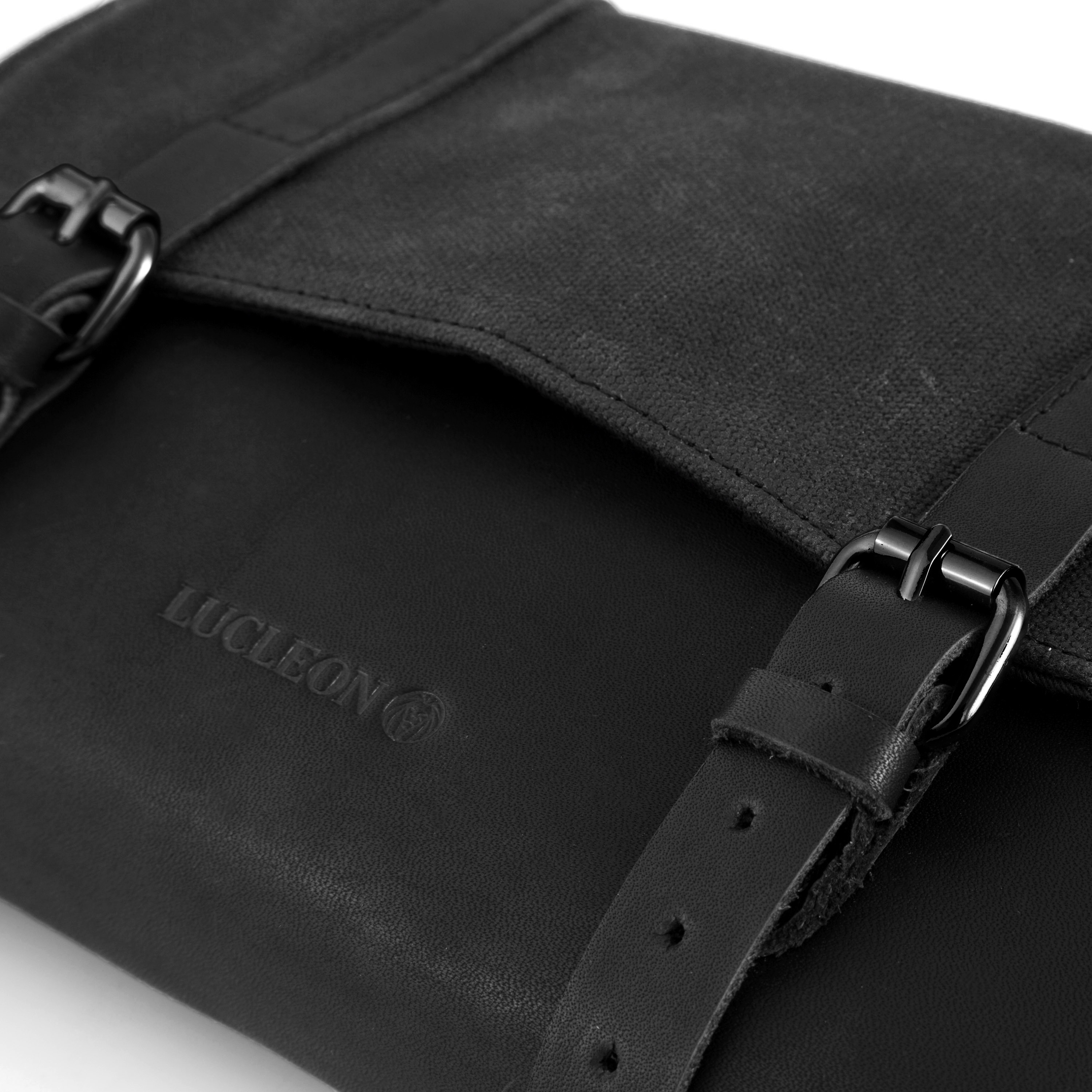 Black Waxed Canvas Roll Out Wash Bag - 6