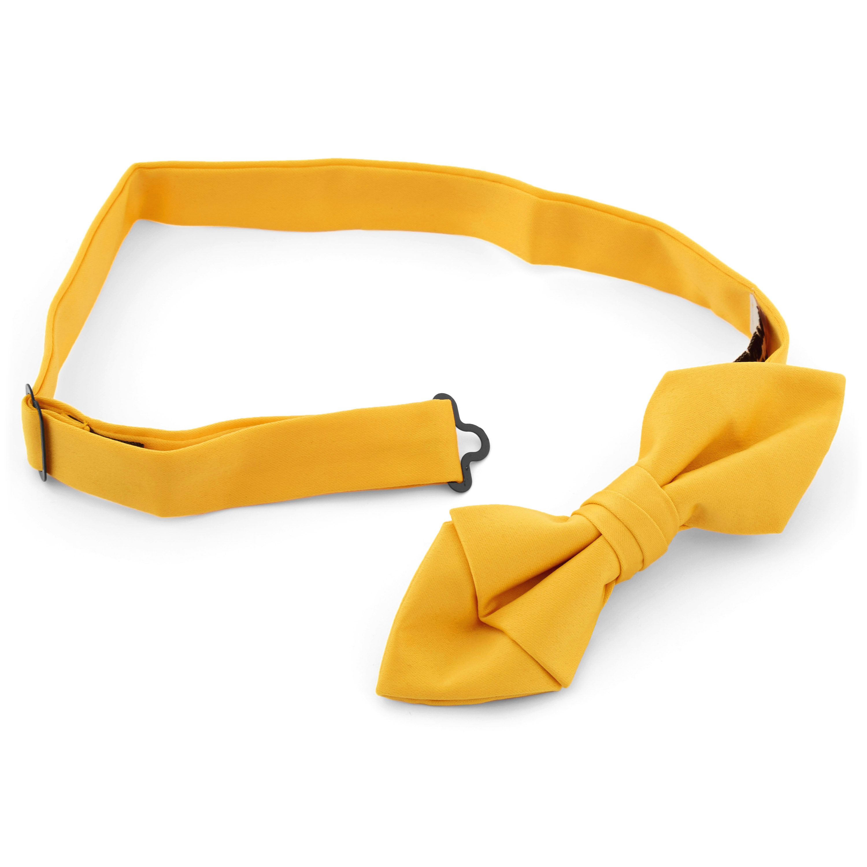 Ocher Yellow Pointy Pre-Tied Basic Bow Tie - 2