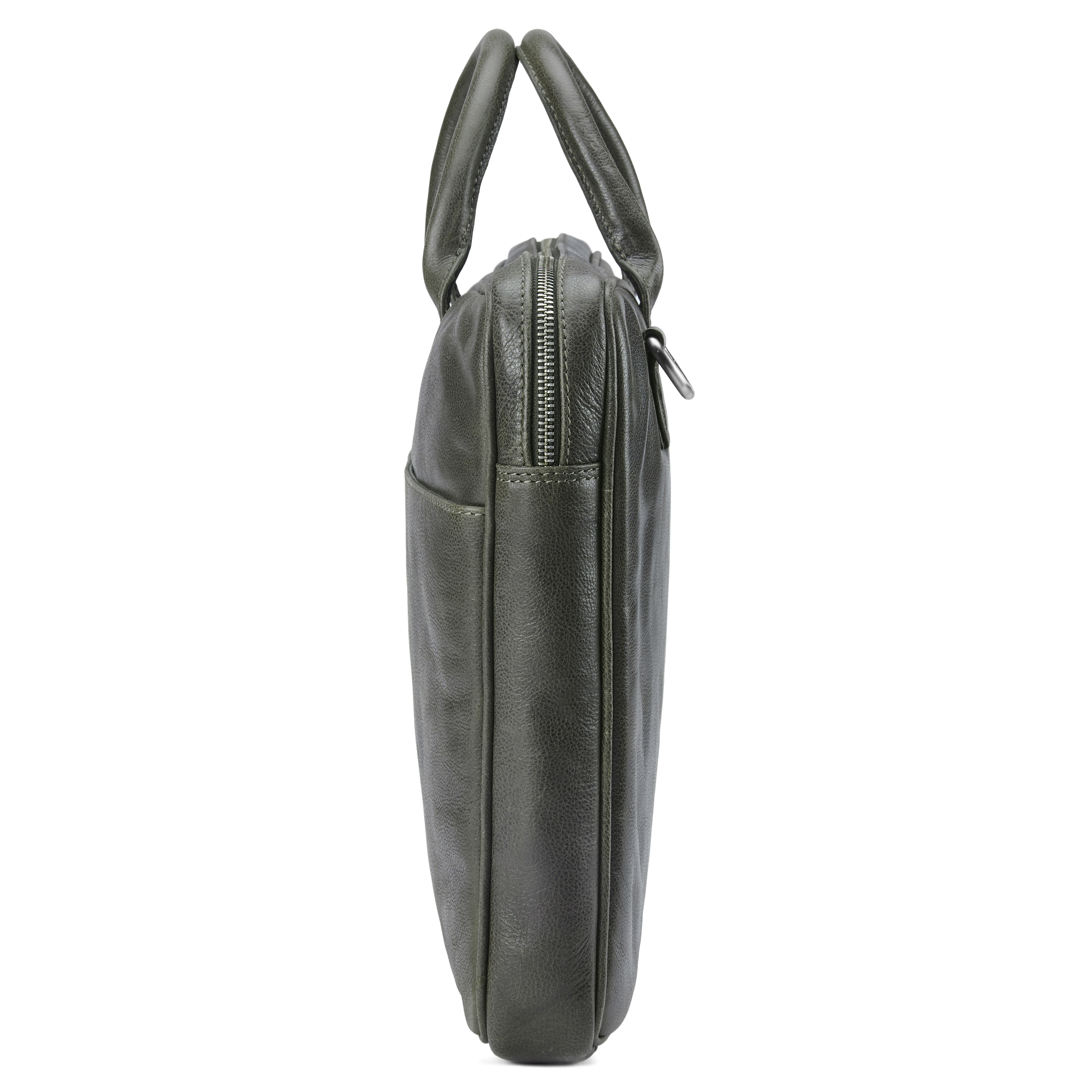 Licio Slim 15” Executive hnědo-šedá kožená taška - 4