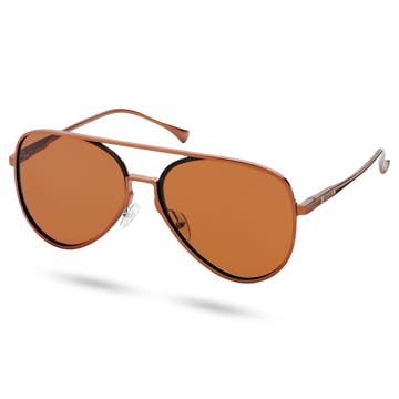 Поляризирани авиаторски слънчеви очила с бронзов цвят