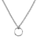 Molten | 4mm Silver‑Tone Stainless Steel Wavy Ring Pendant Necklace Molten | 4mm Silver‑Tone Stainless Steel Wavy Ring Pendant Necklace