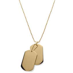 Engravable Gold-Tone Double Dog Tag Necklace