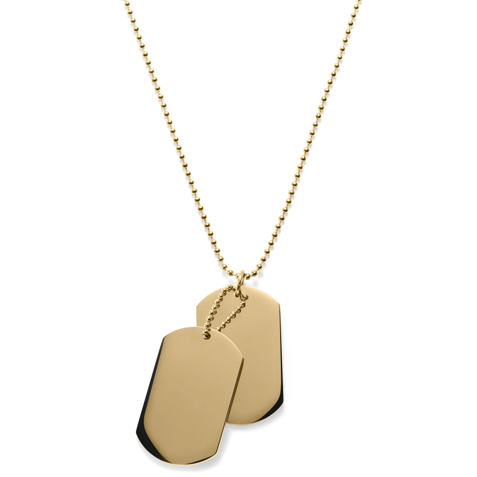Colar Dog Tag Duplo Dourado Colar Dog Tag Duplo Dourado